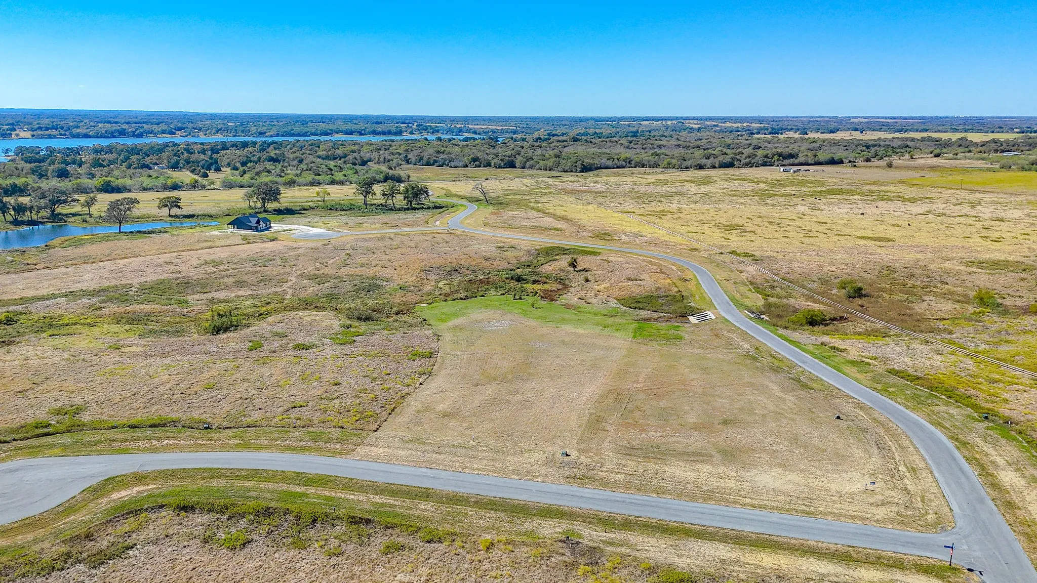 Aerial view of sparsely populated area