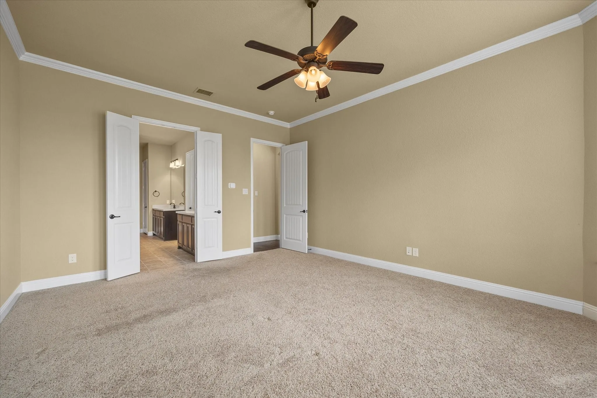 Master bedroom opens onto master bath.