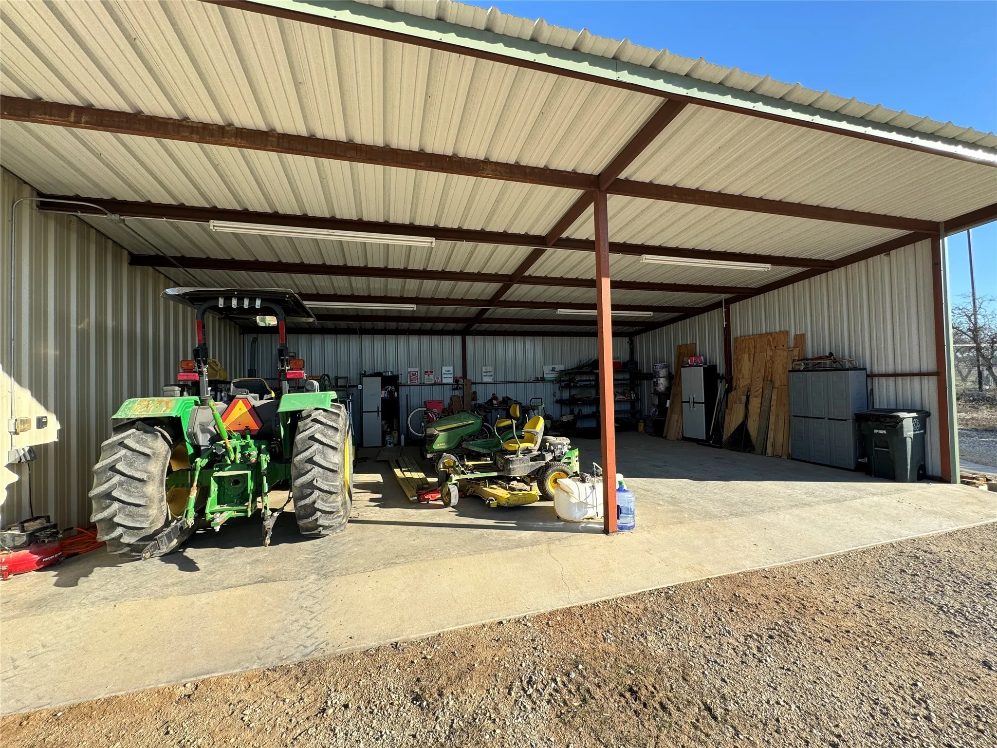 Garage with a carport