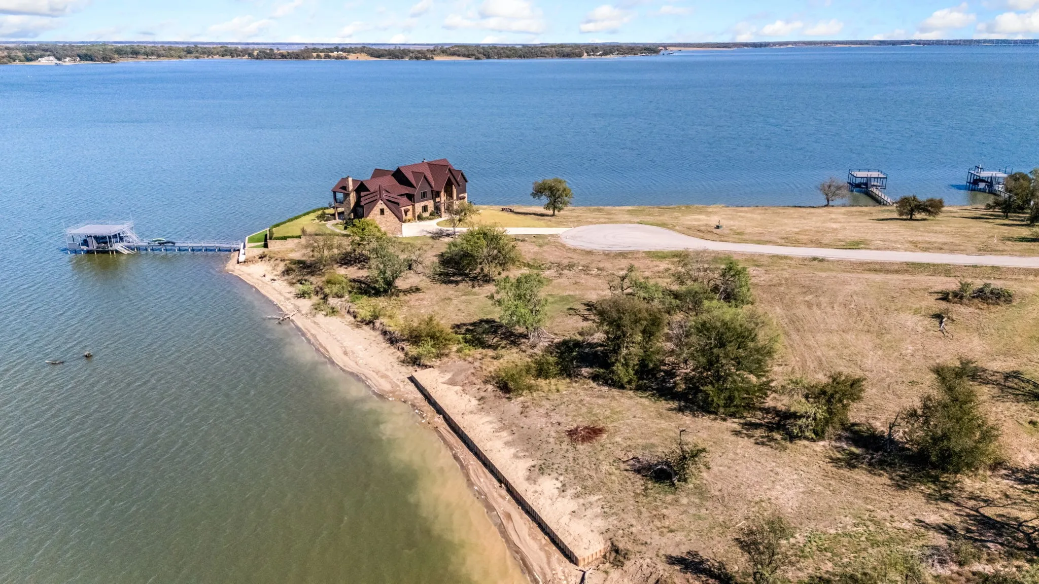 Bird's eye view of a large body of water
