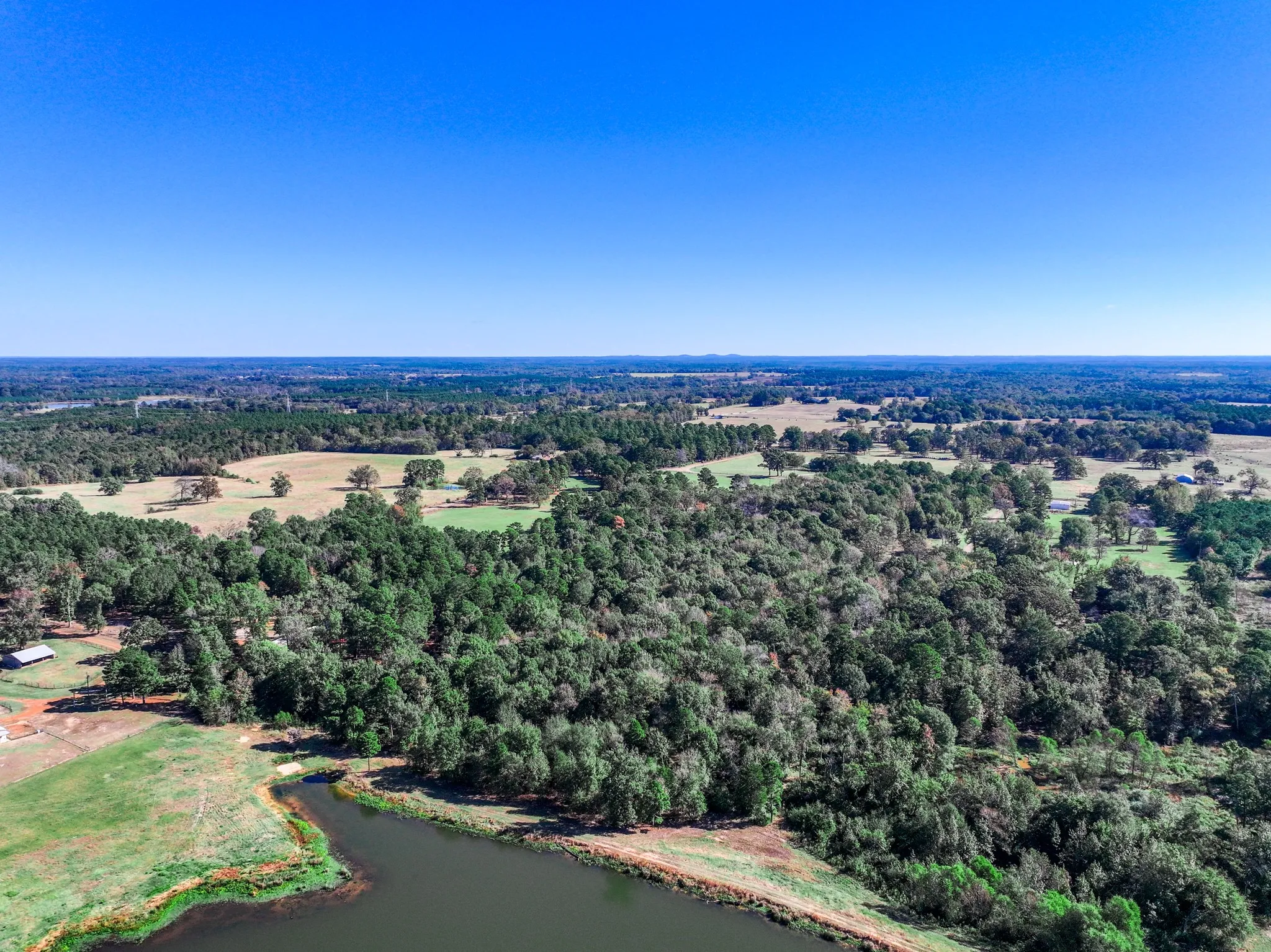 Drone / aerial view of a nearby body of water