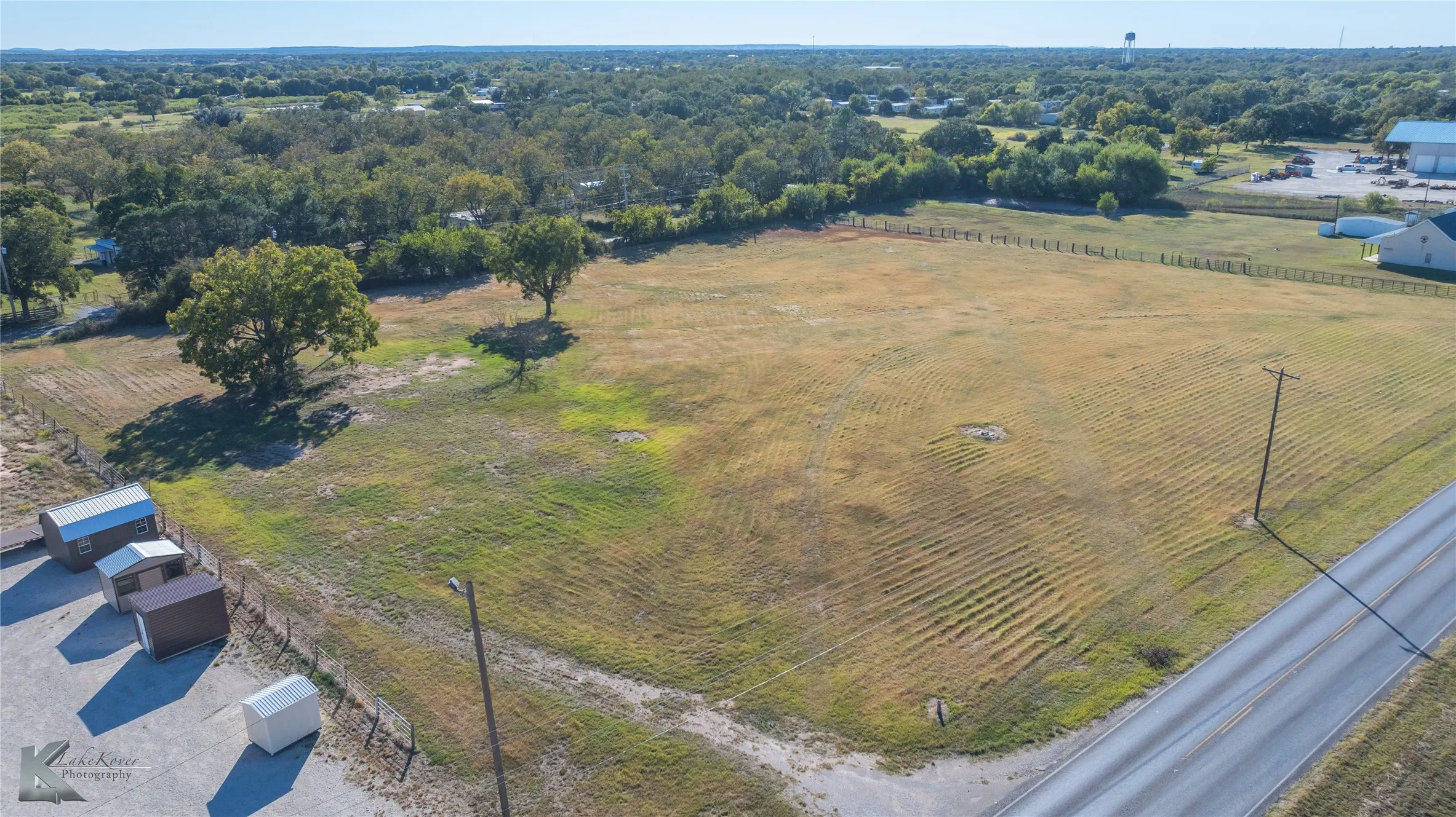 Aerial view of sparsely populated area