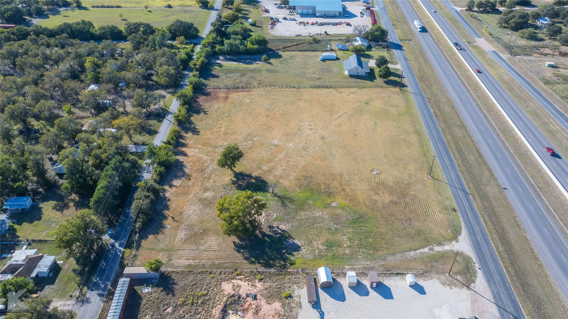 Aerial overview of property's location with rural landscape