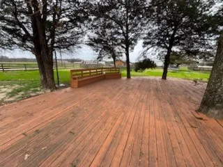 View of wooden deck