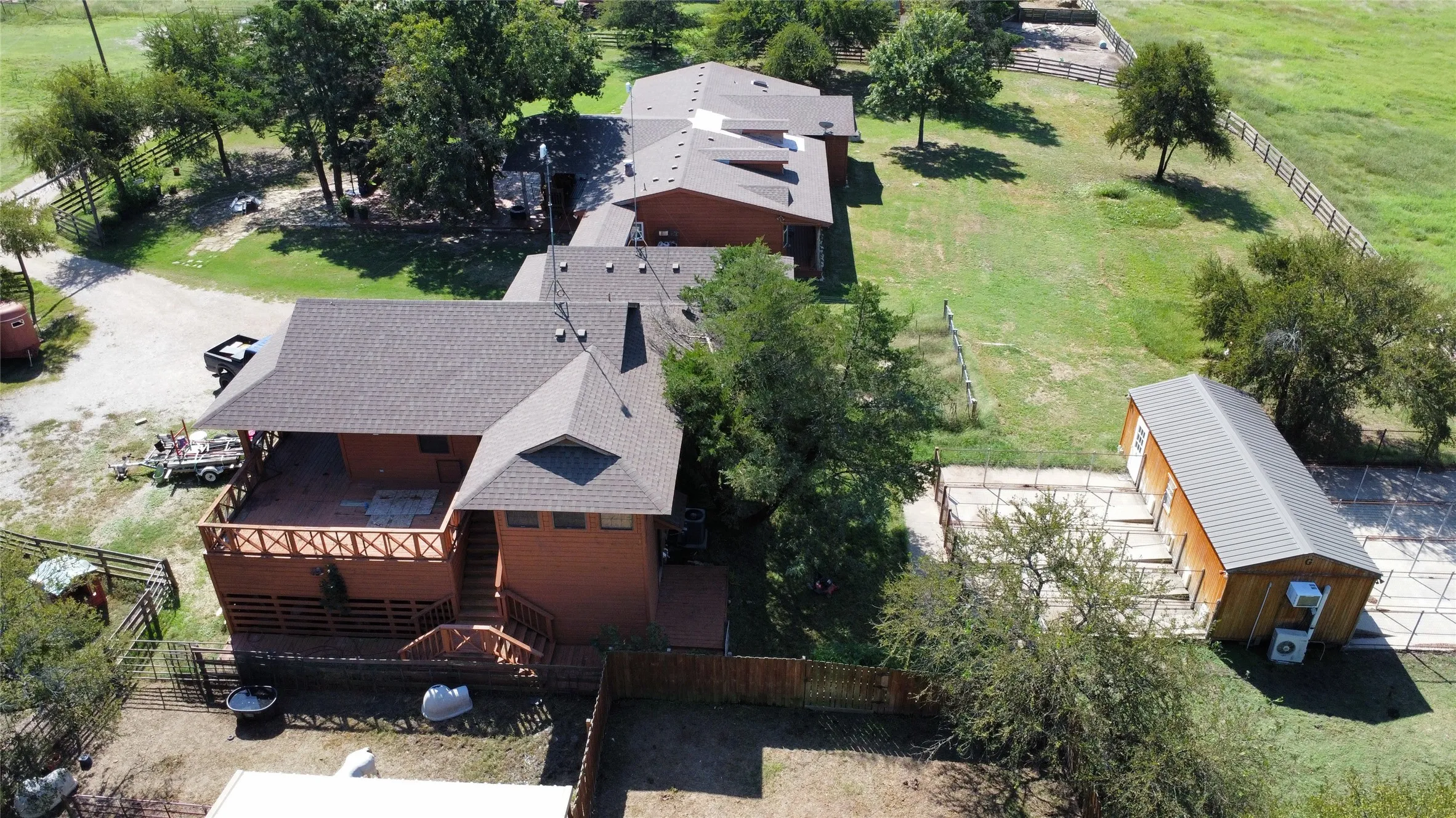 Aerial view of sparsely populated area