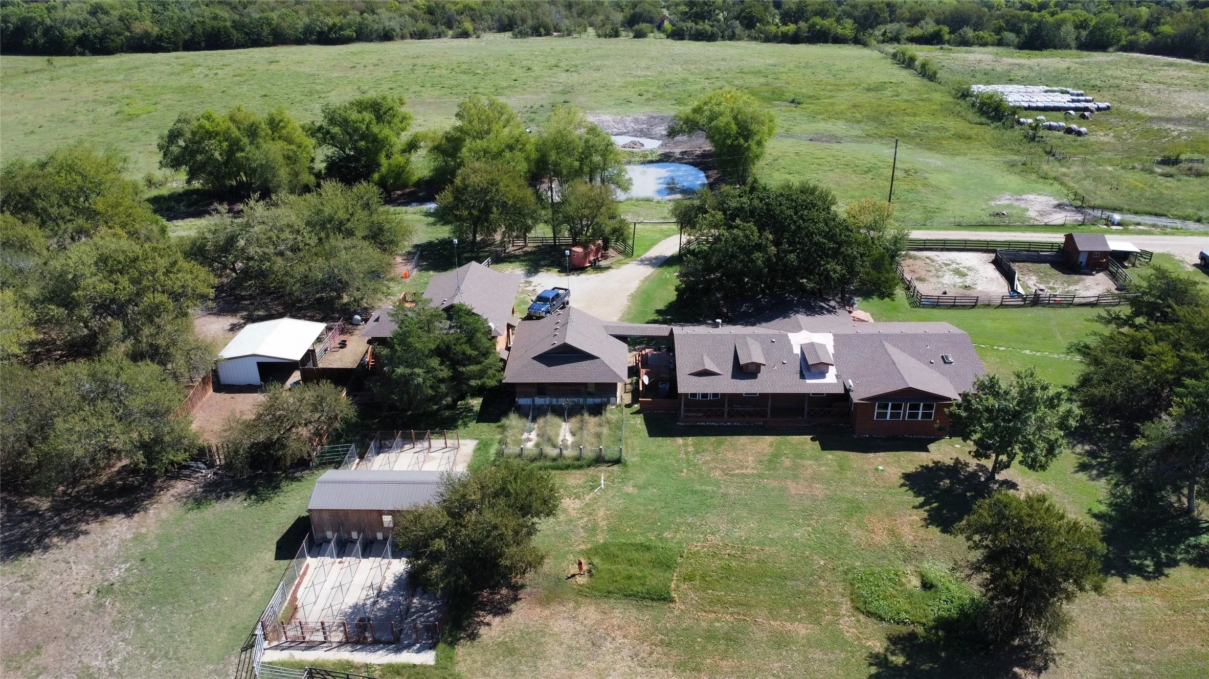 Aerial overview of property's location featuring rural landscape