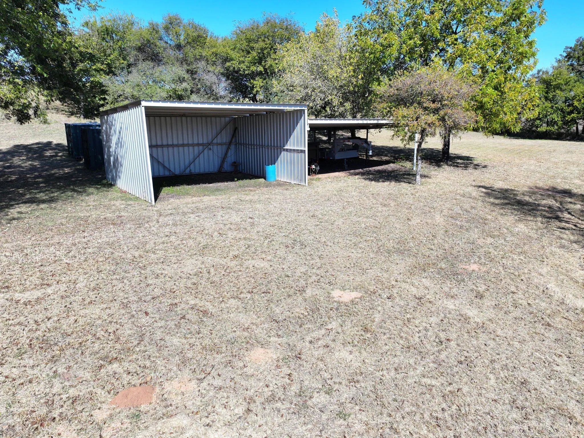 Lean-to and carport storage area