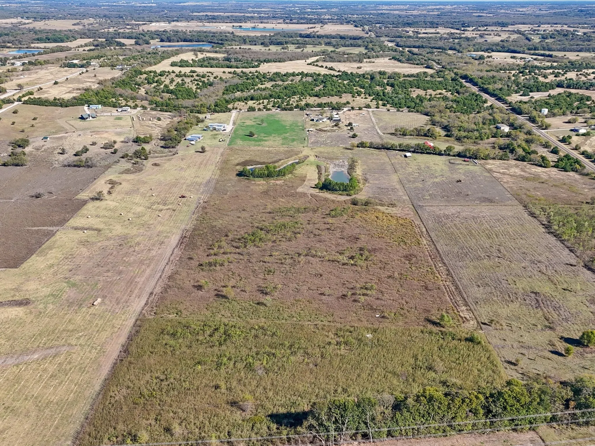 Aerial view of sparsely populated area