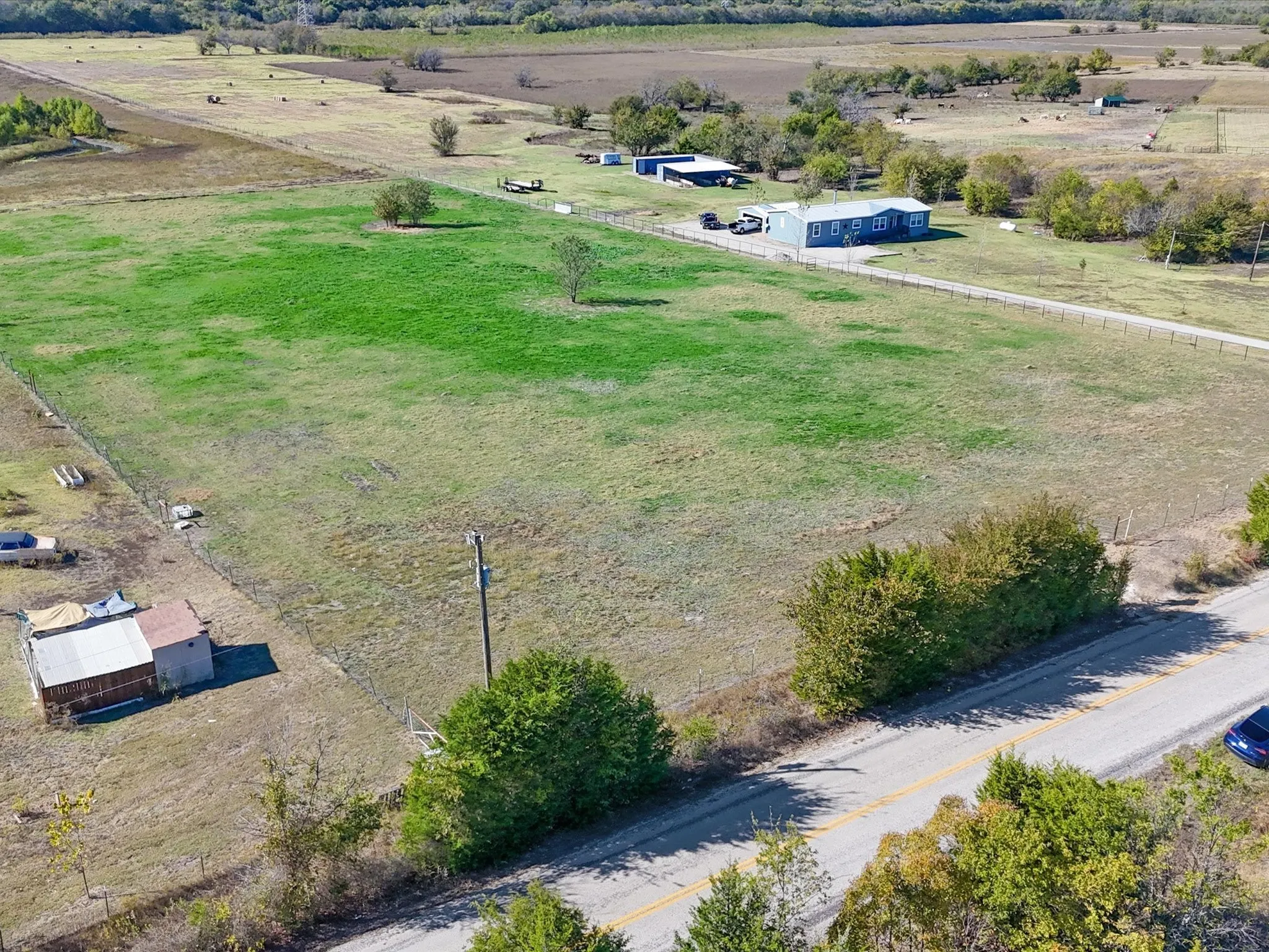 Aerial view of sparsely populated area
