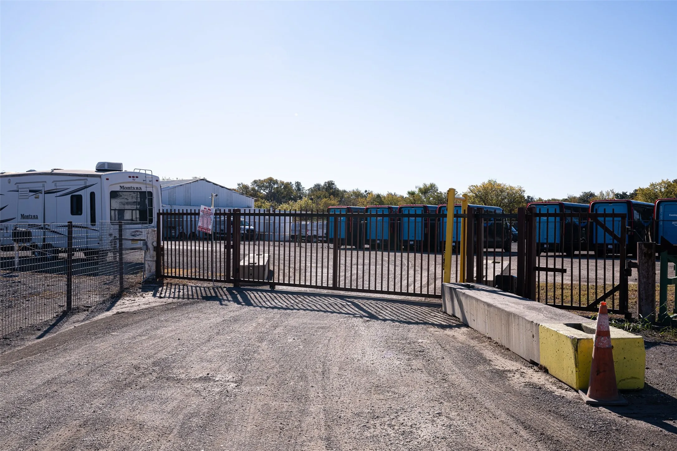 Secure, electric gated entrance.