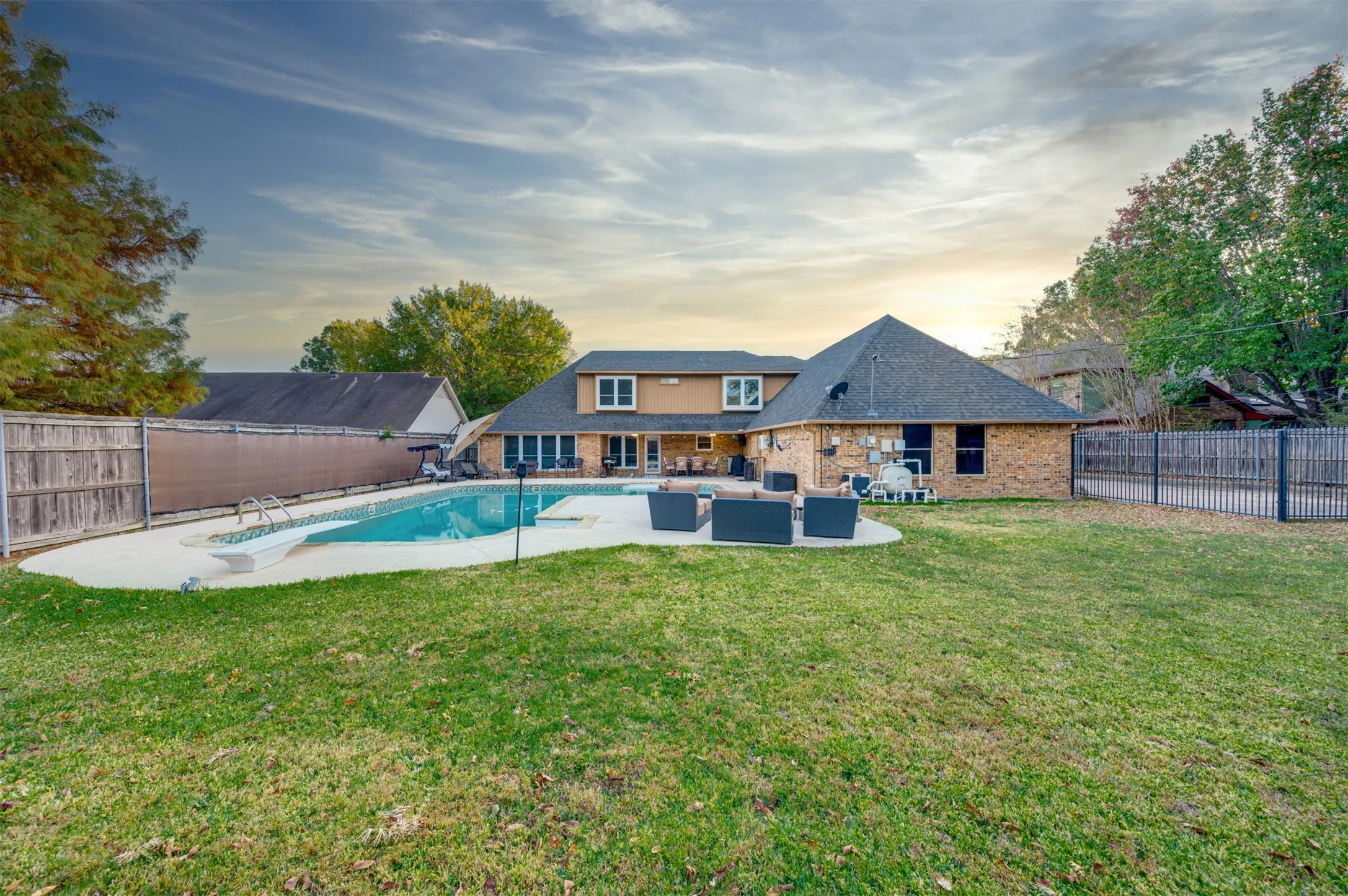 Plenty of grass to play on in this huge backyard