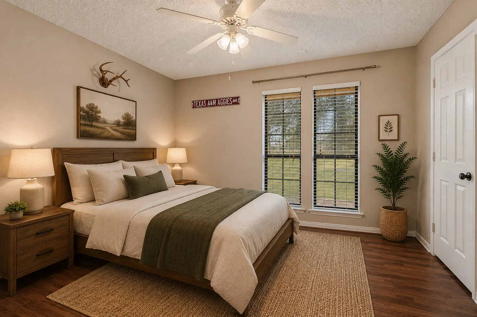 Virtually staged Bedroom