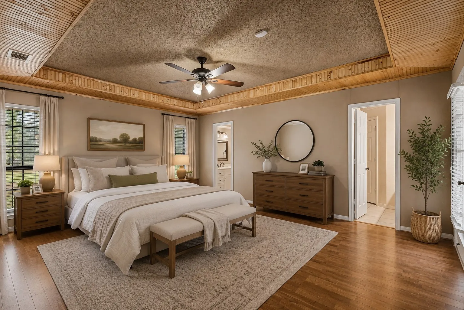 Virtually staged Primary Bedroom