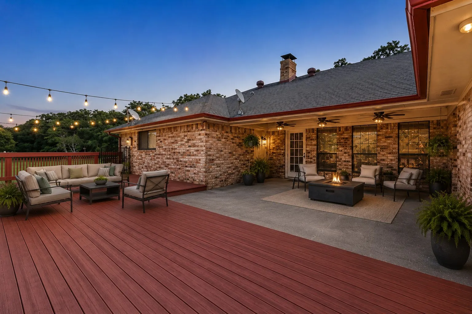 Virtually staged Deck