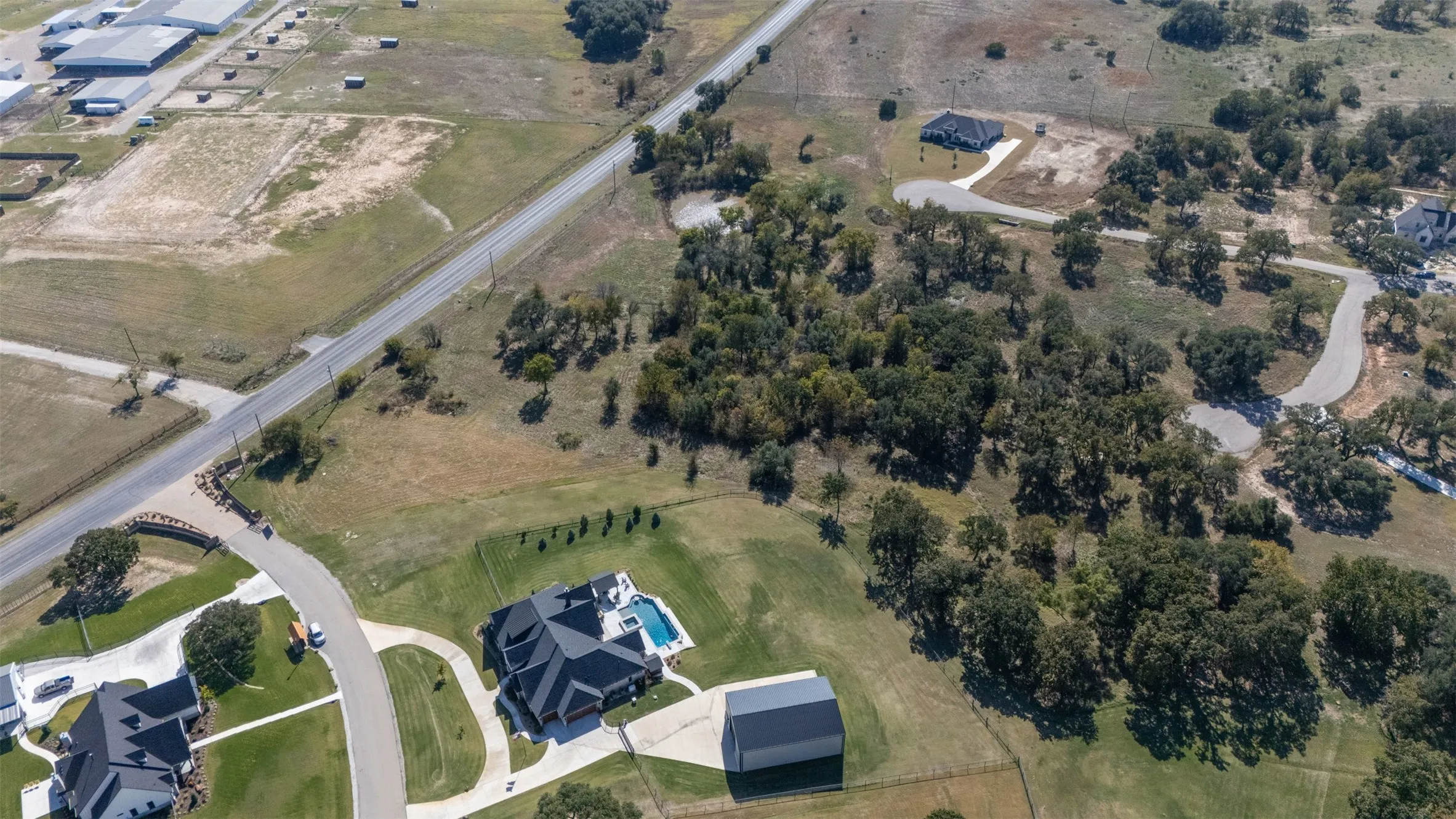 Aerial view of property and surrounding area