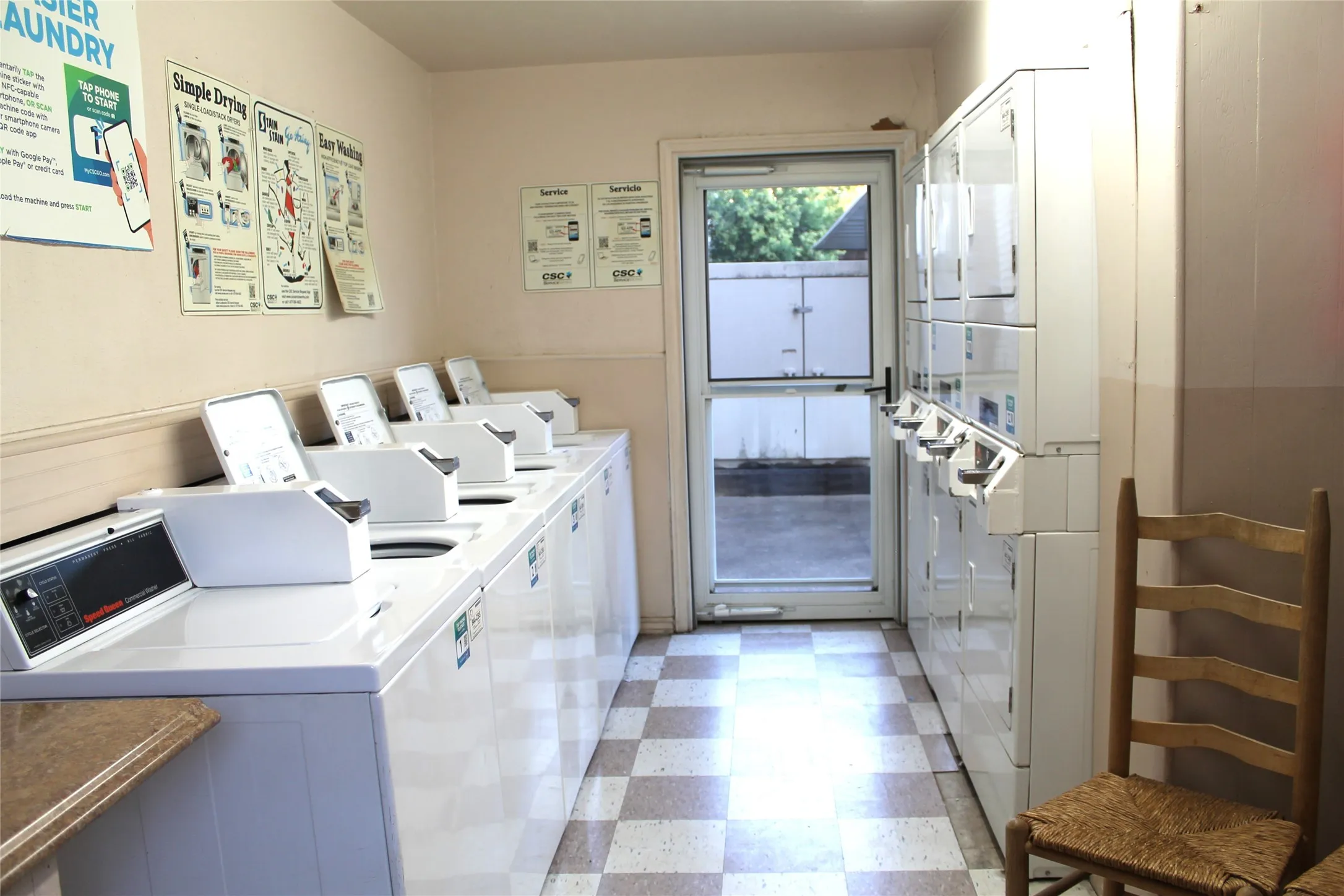 View of communal laundry room
