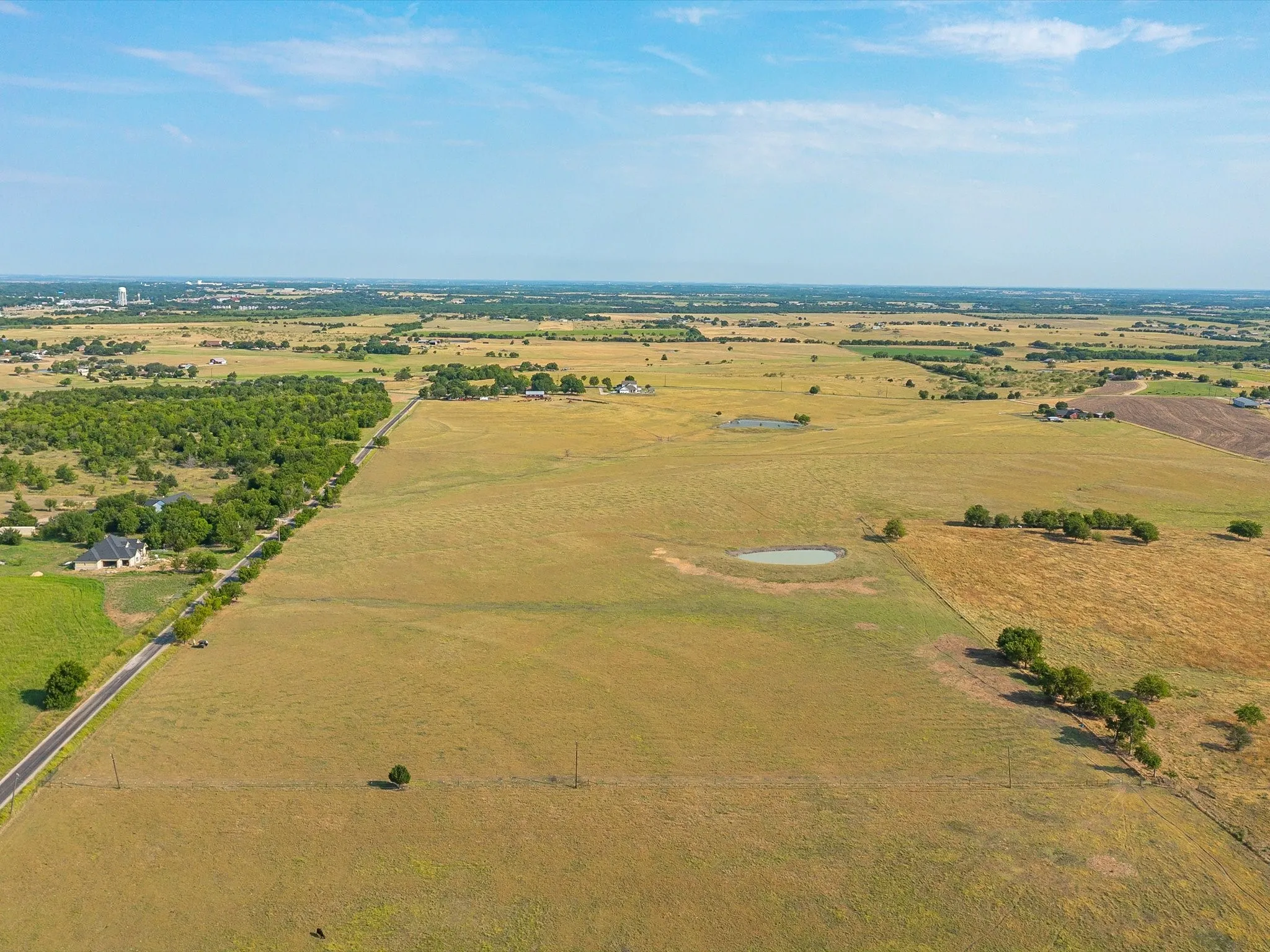 Aerial view of sparsely populated area