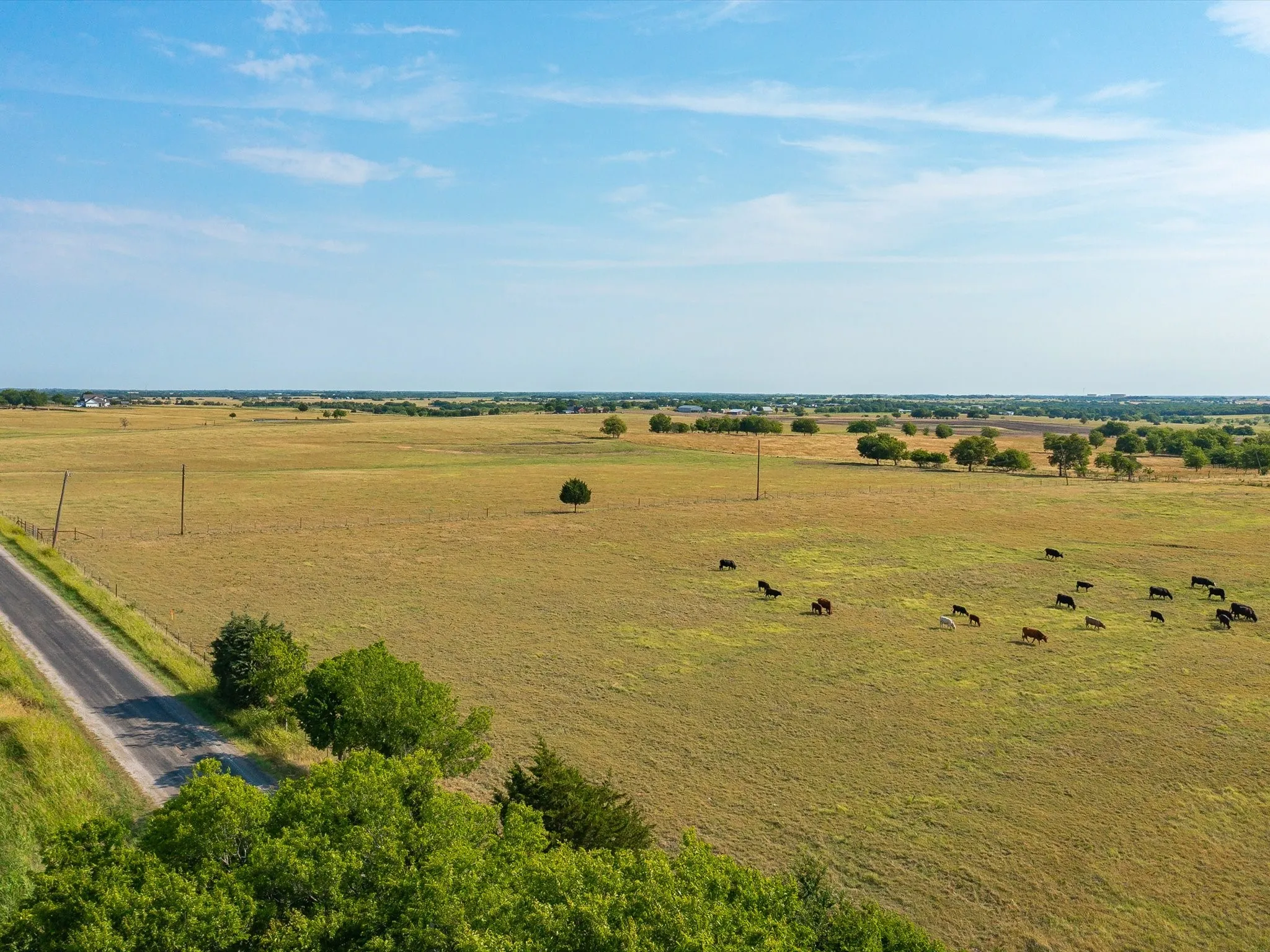 Aerial view of sparsely populated area