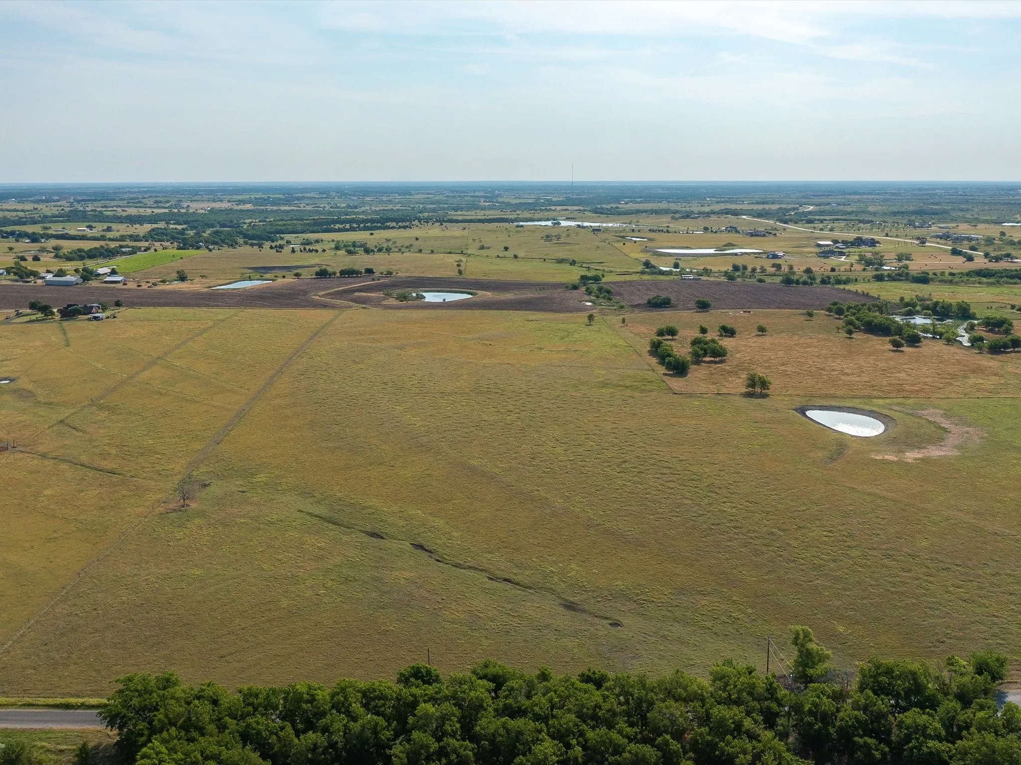 Aerial view of sparsely populated area