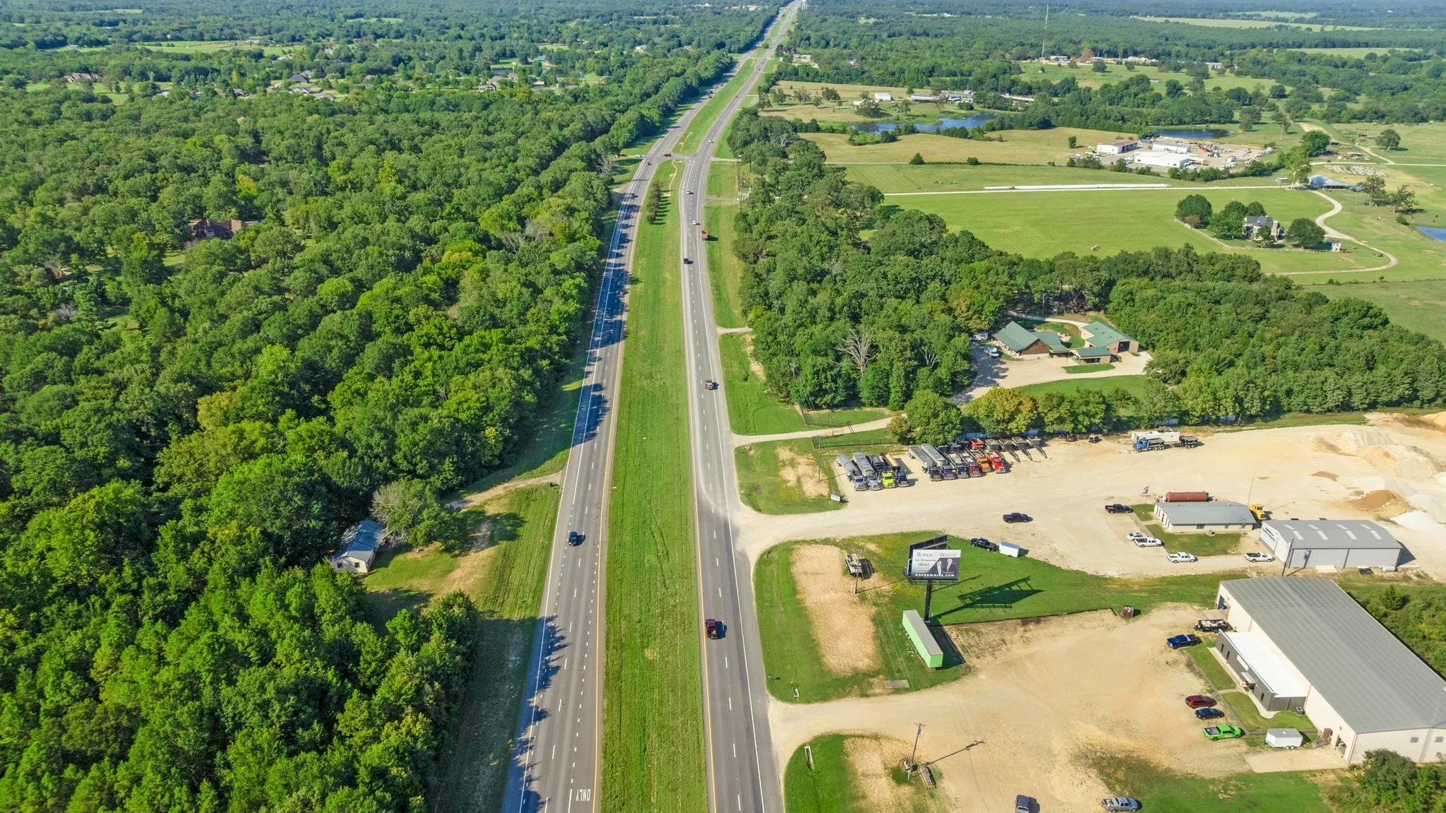 Aerial overview of property's location