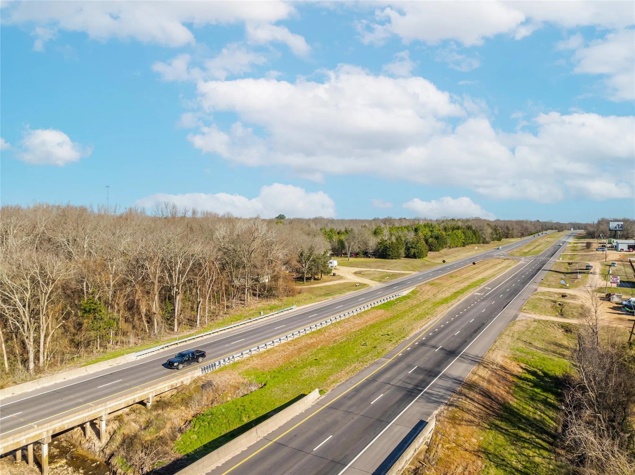 Bird's eye view of a major roadway