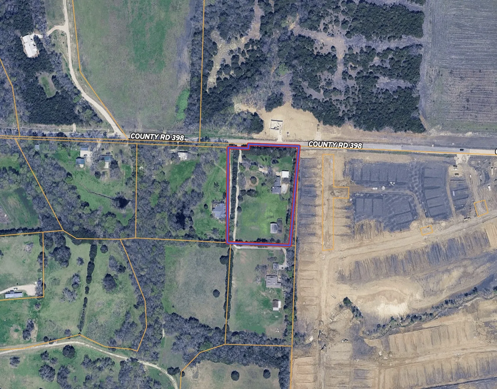 Map / location featuring property boundaries highlighted