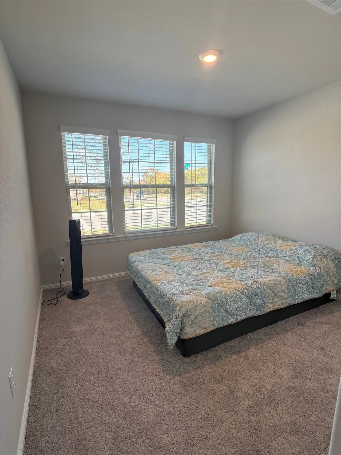 Bedroom featuring carpet floors and multiple windows
