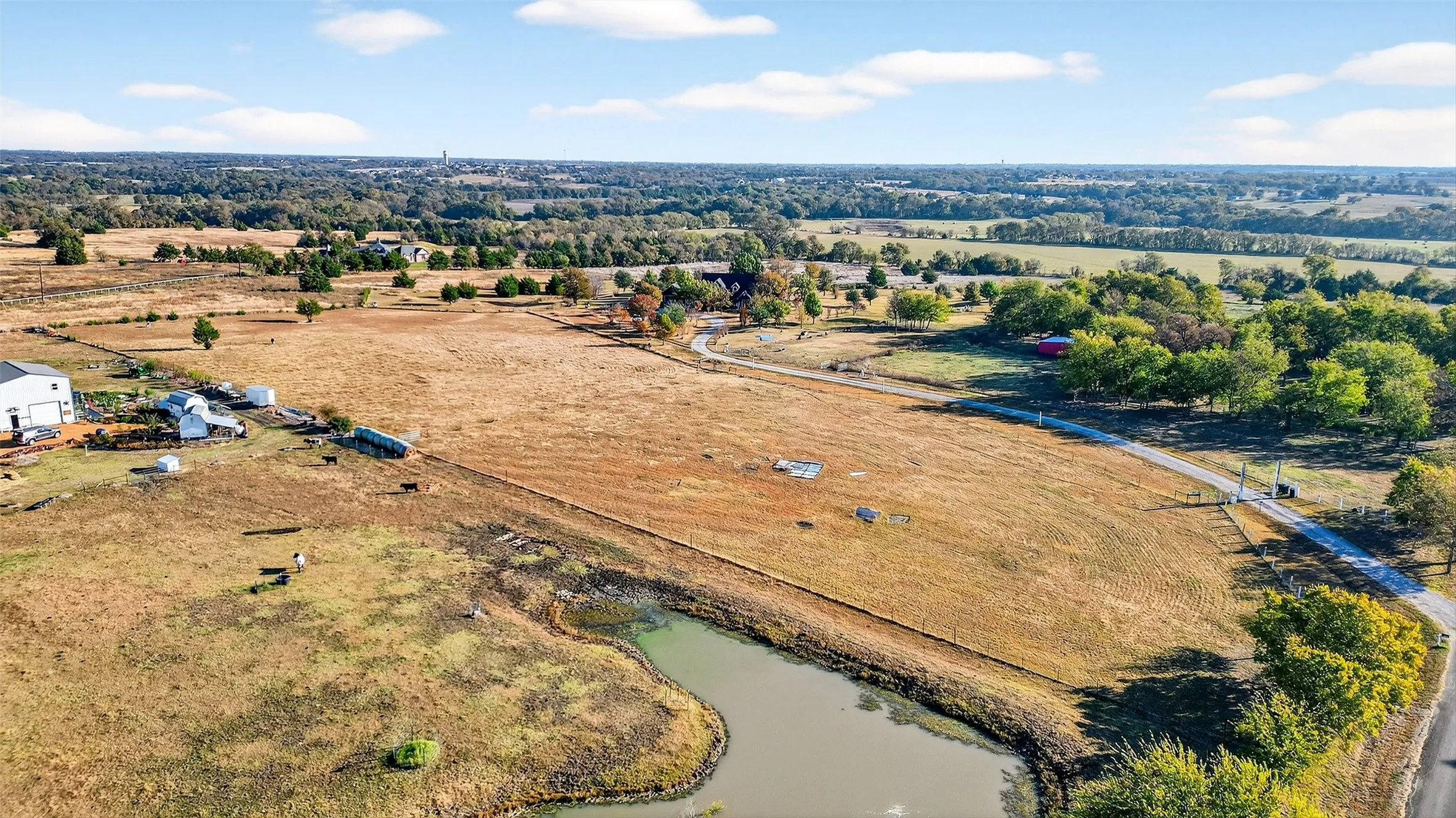 View of rural area with a nearby body of water