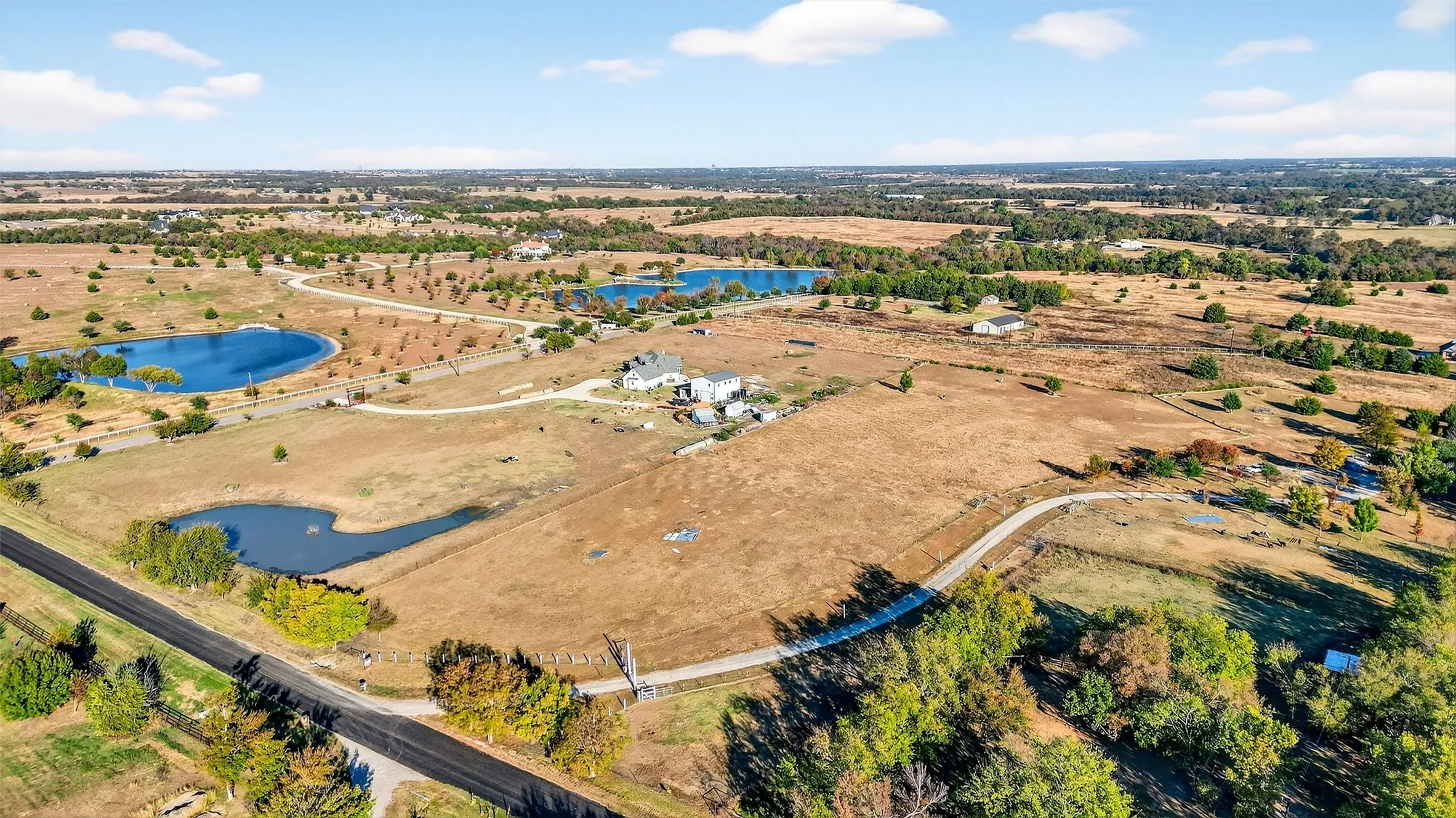 Bird's eye view of a nearby body of water