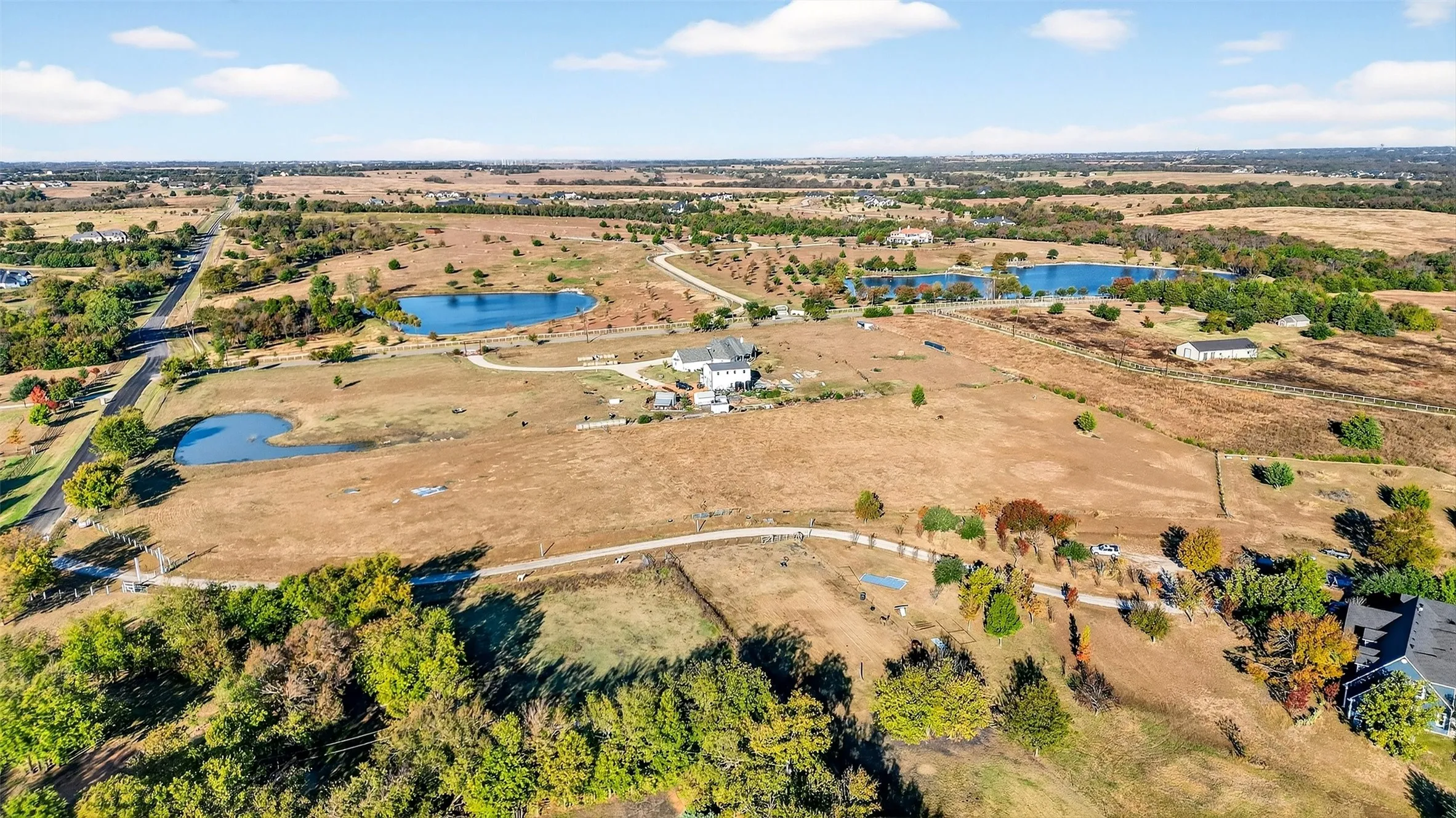 Overview of rural landscape with a large body of water