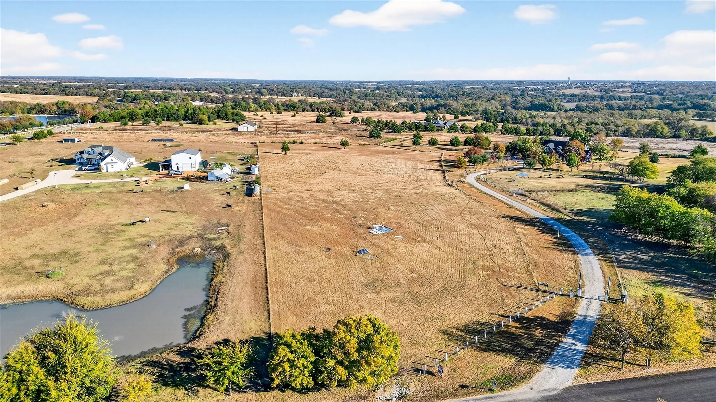View of rural area with a nearby body of water