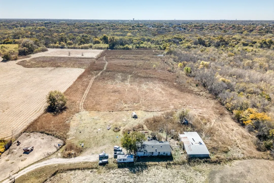 Aerial view of sparsely populated area