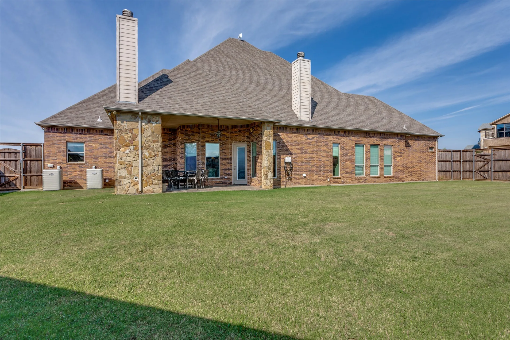 Large backyard.