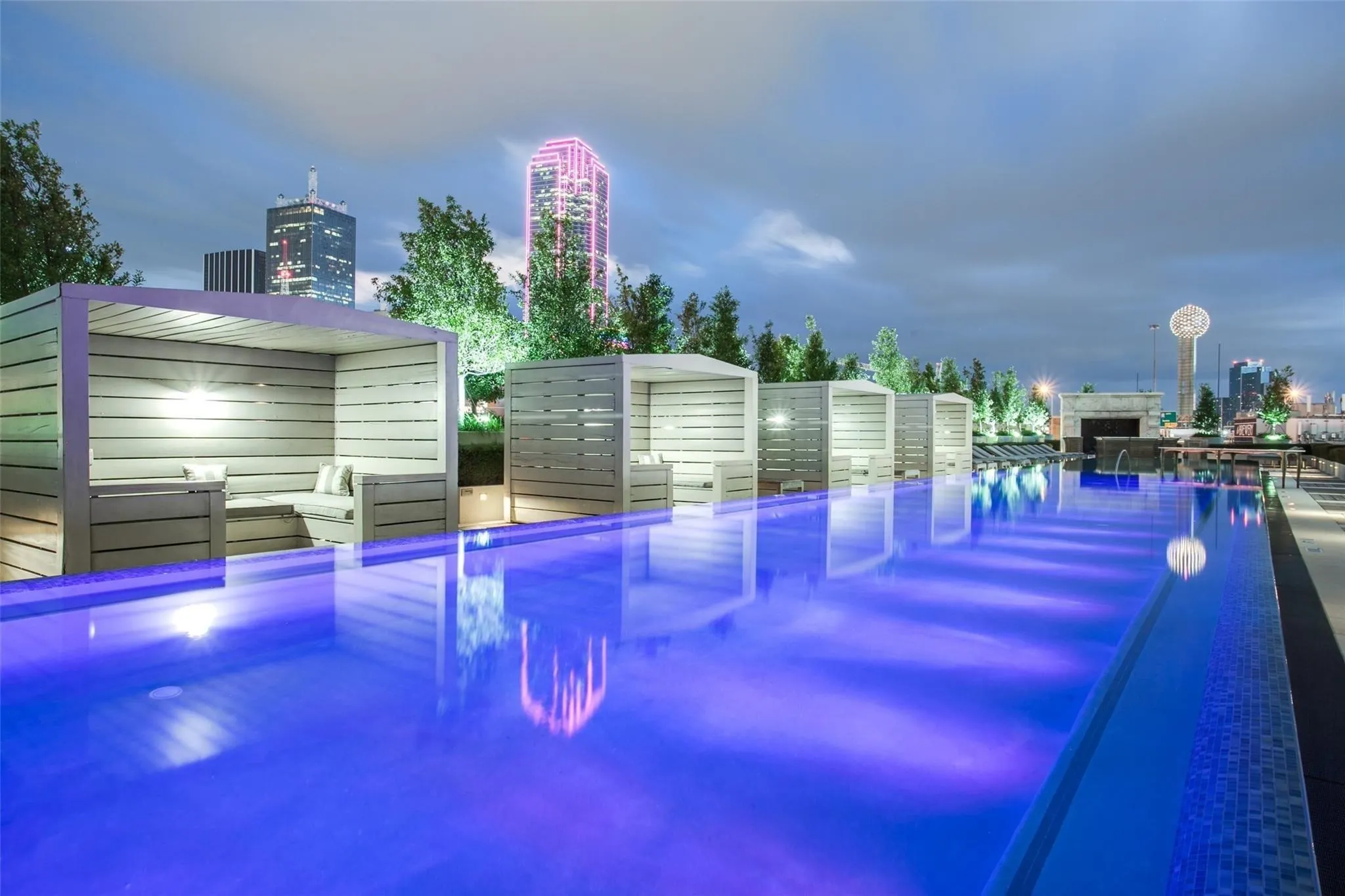 View of swimming pool featuring a city view and terrace area