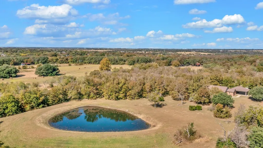 Aerial view of a large body of water