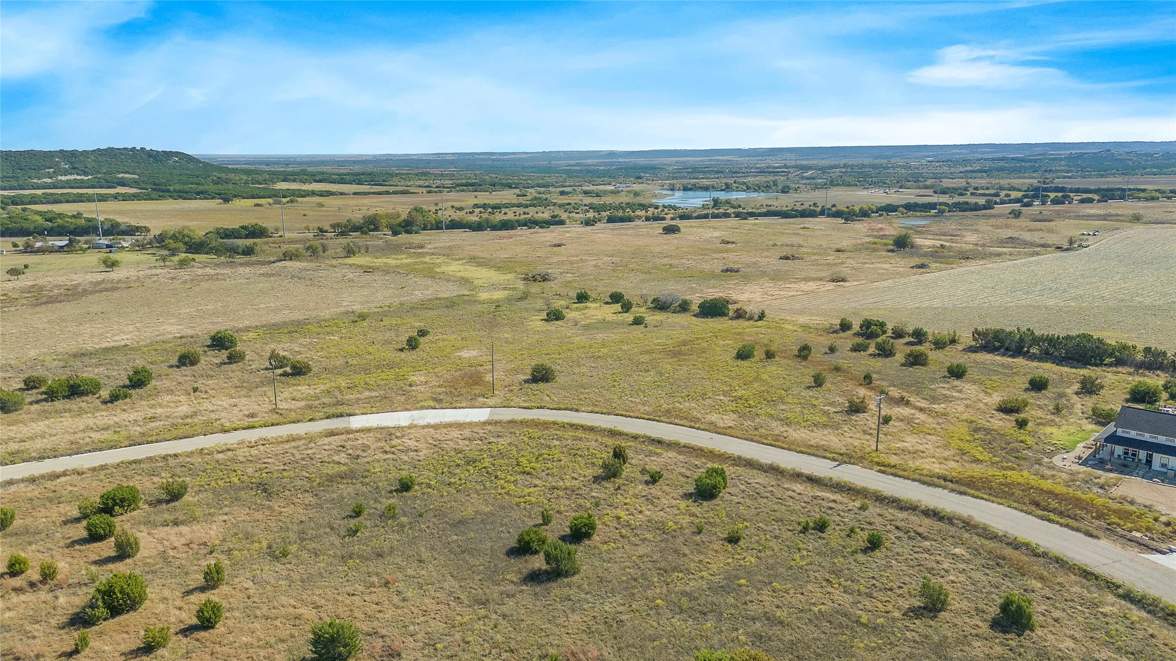 Aerial view of sparsely populated area