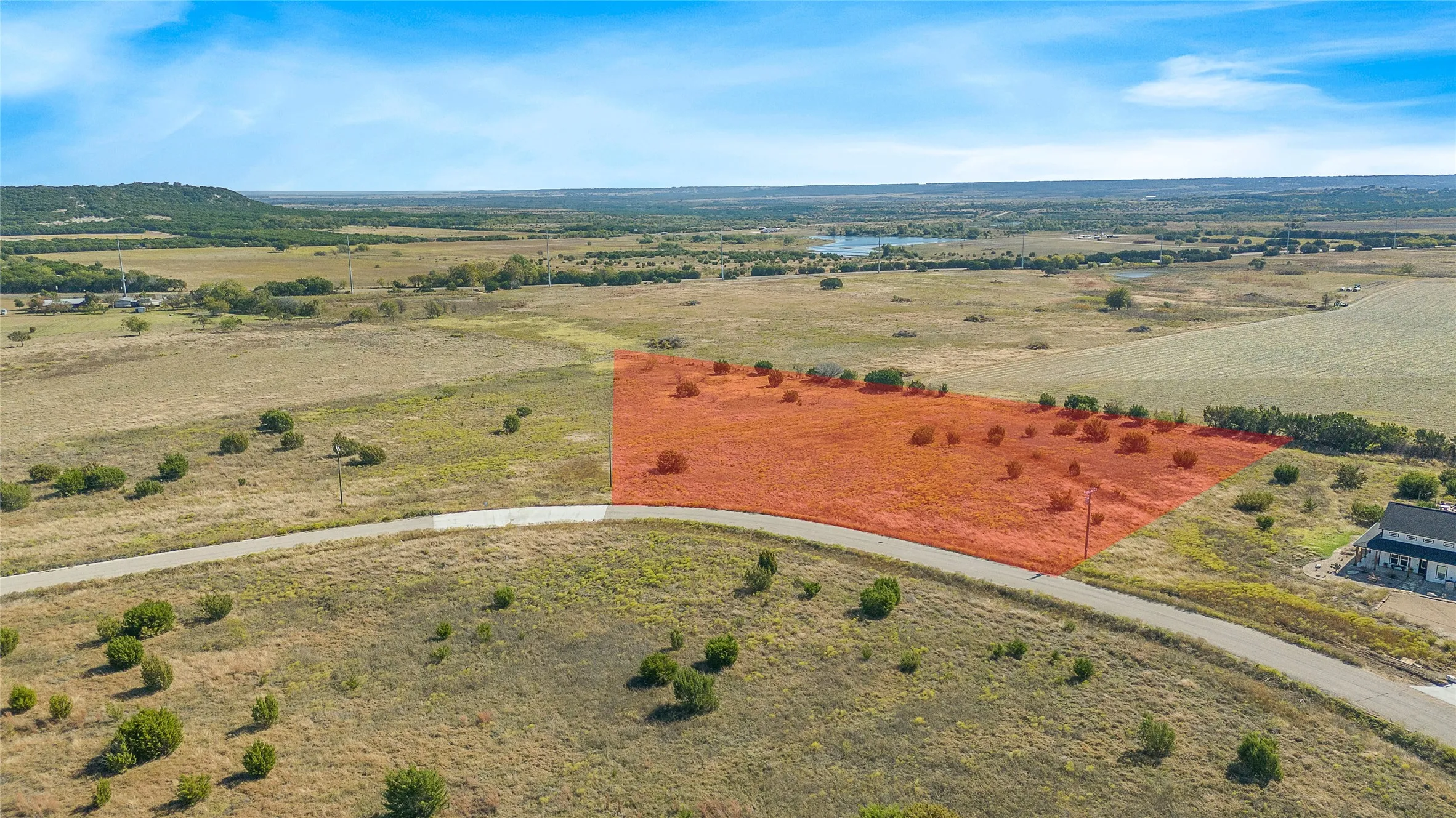 Aerial view of sparsely populated area