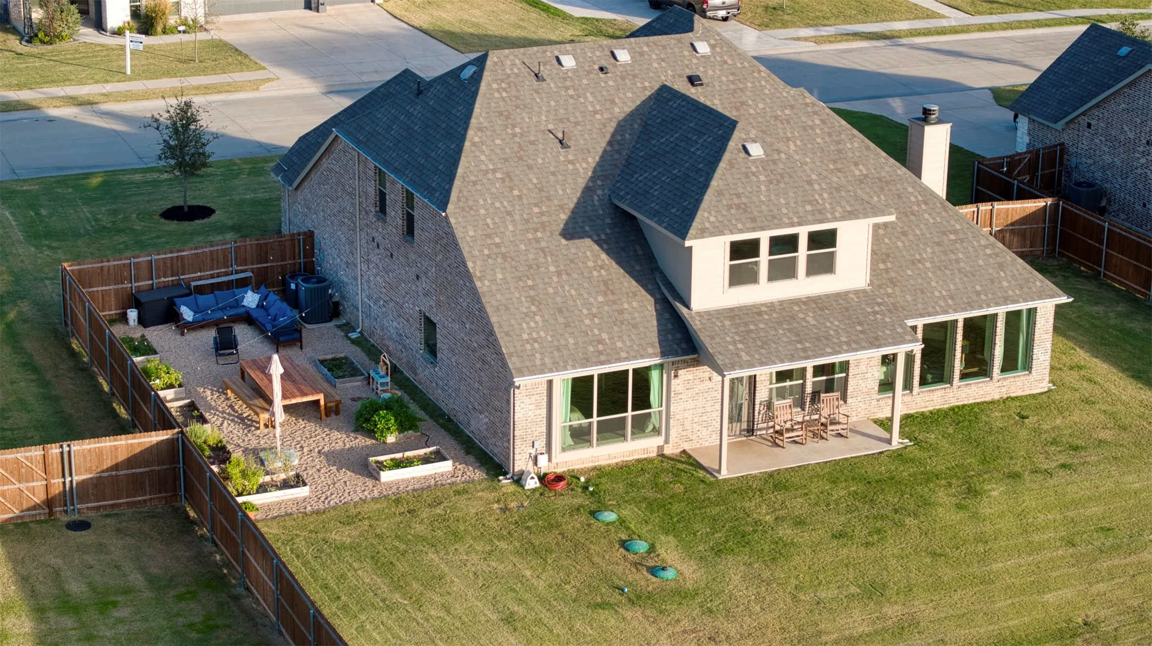 Aerial view of back of home.