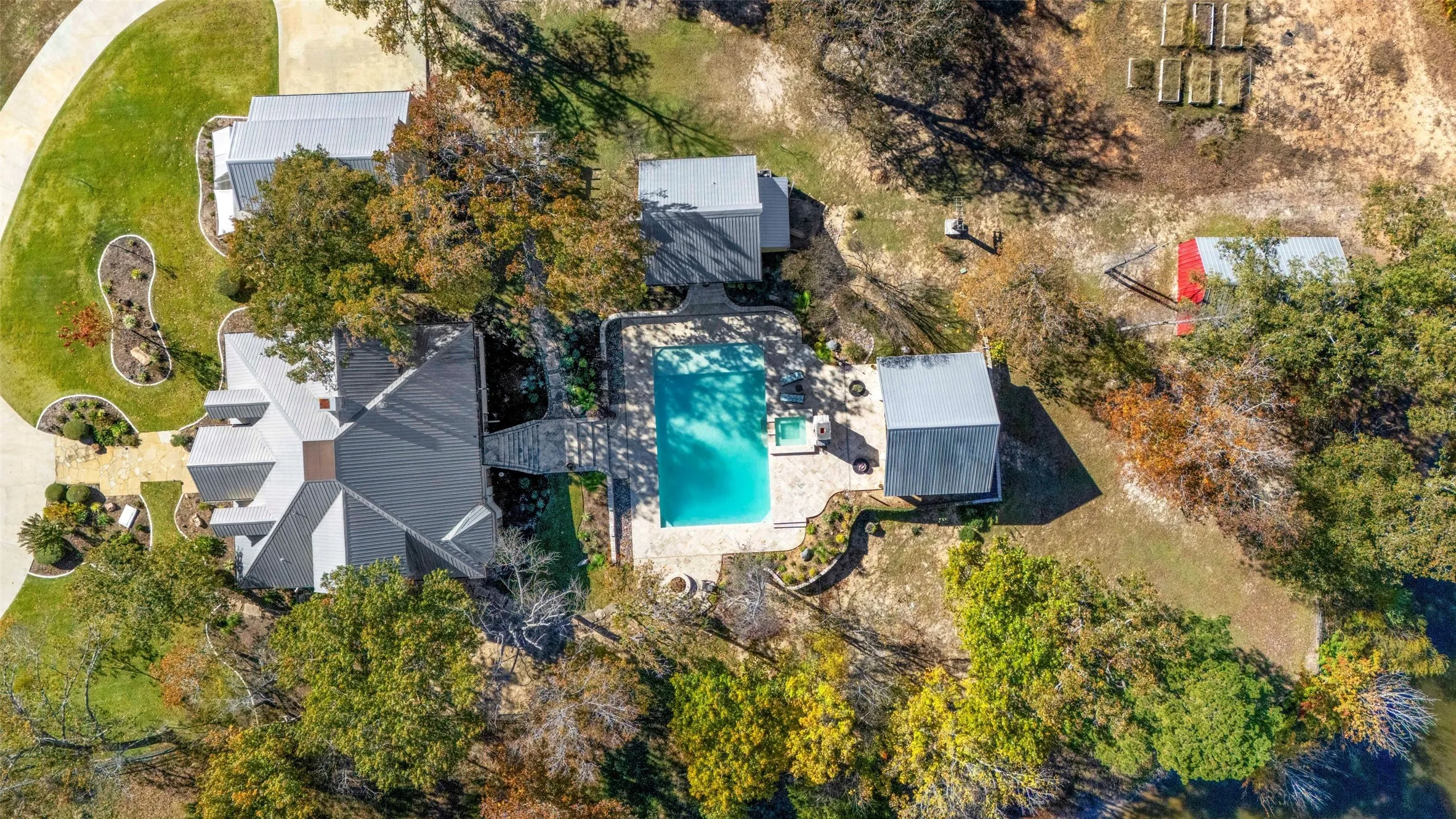 Bird's eye view of a pool