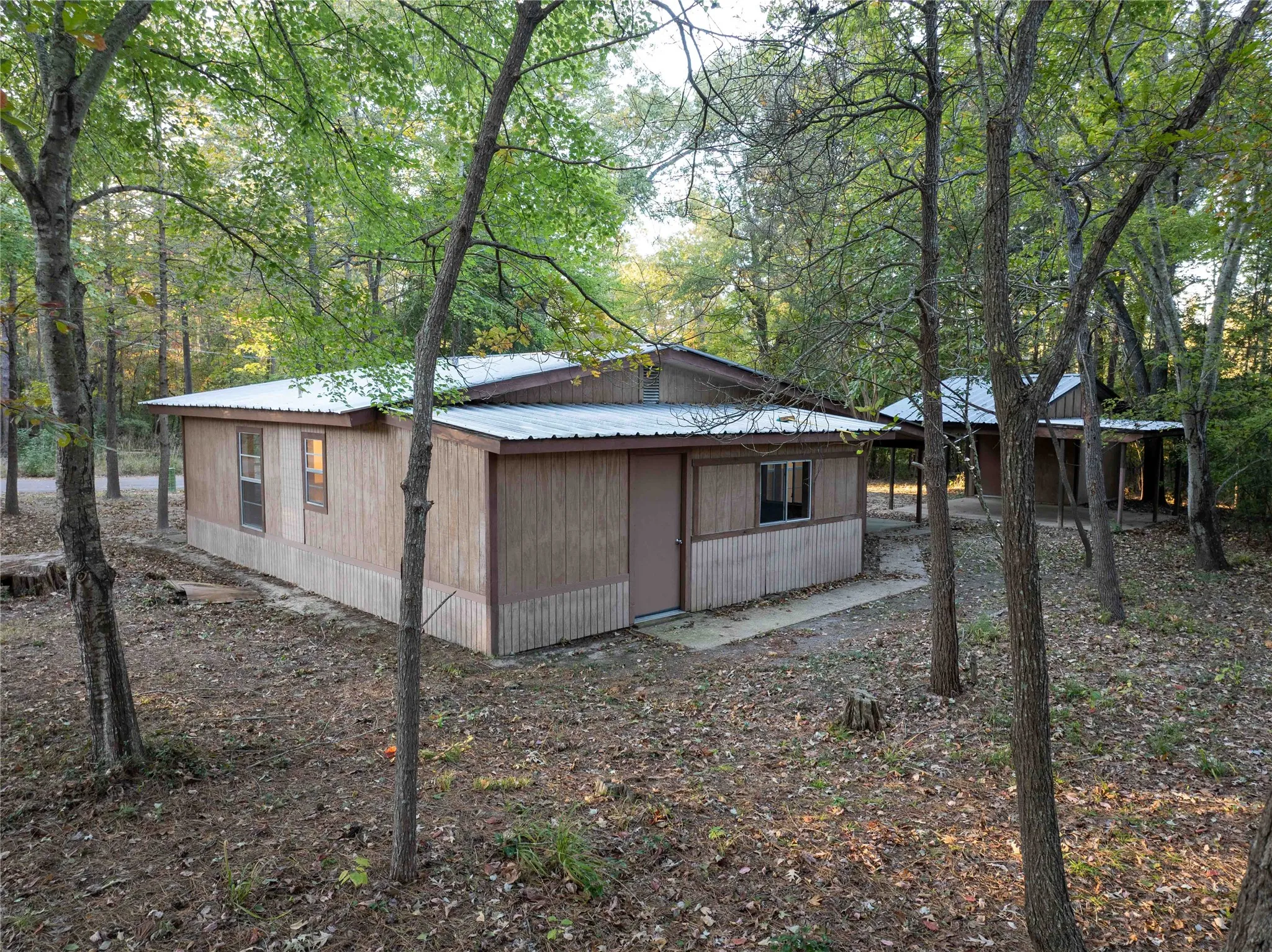 View of home's exterior with a metal roof
