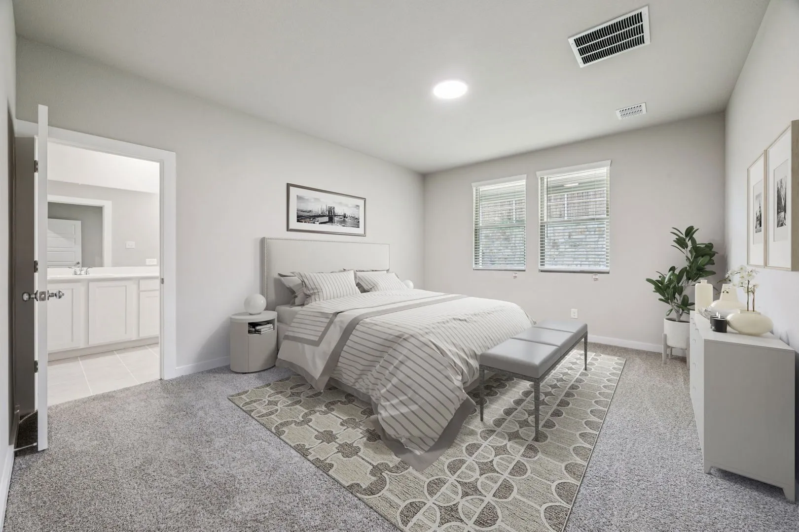 Primary Suite in the Holden home plan by Trophy Signature Homes – REPRESENTATIVE PHOTO