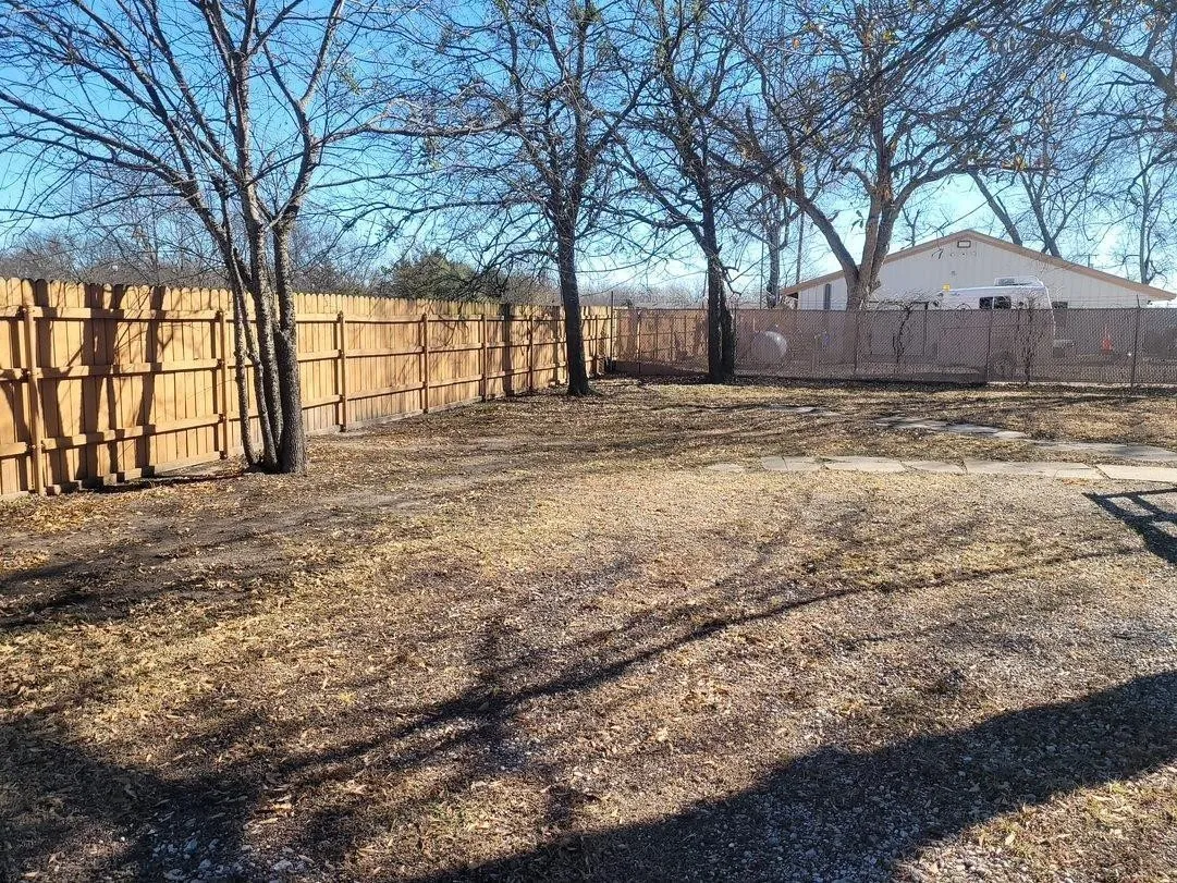 View of yard featuring fence private yard
