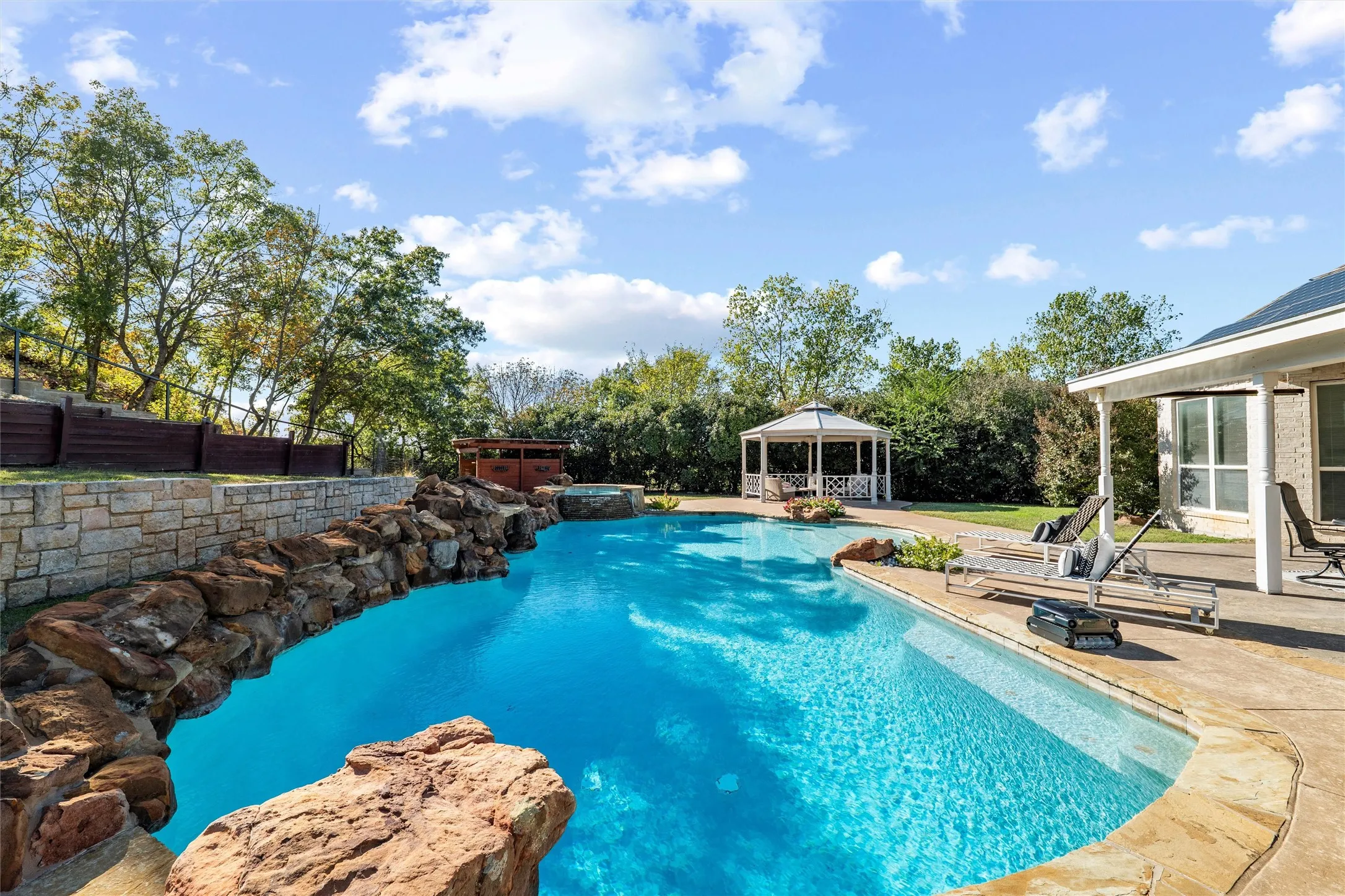 Heated pool with spa