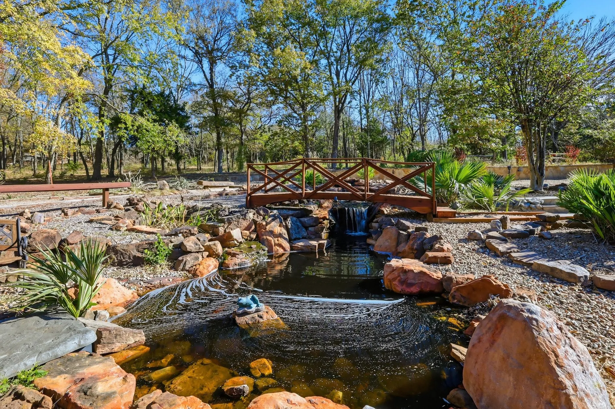 Your Friends and Family Will Love This Koi Pond! Stand on the Custom Bridge and Watch the Japanese Koi Fish Below.