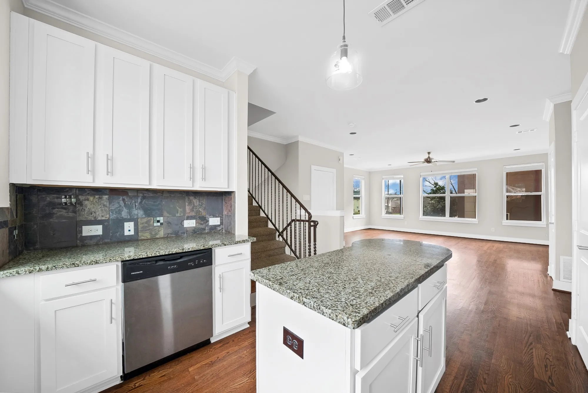 Updated kitchen to white drawers