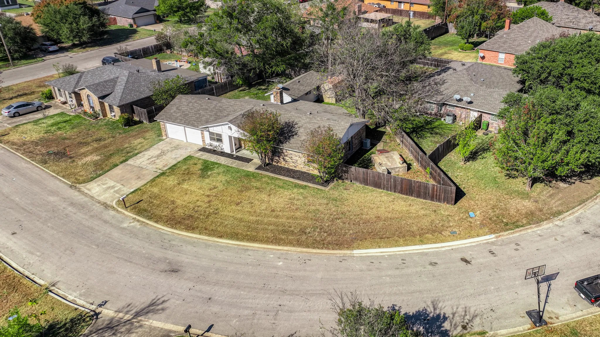Aerial view of residential area