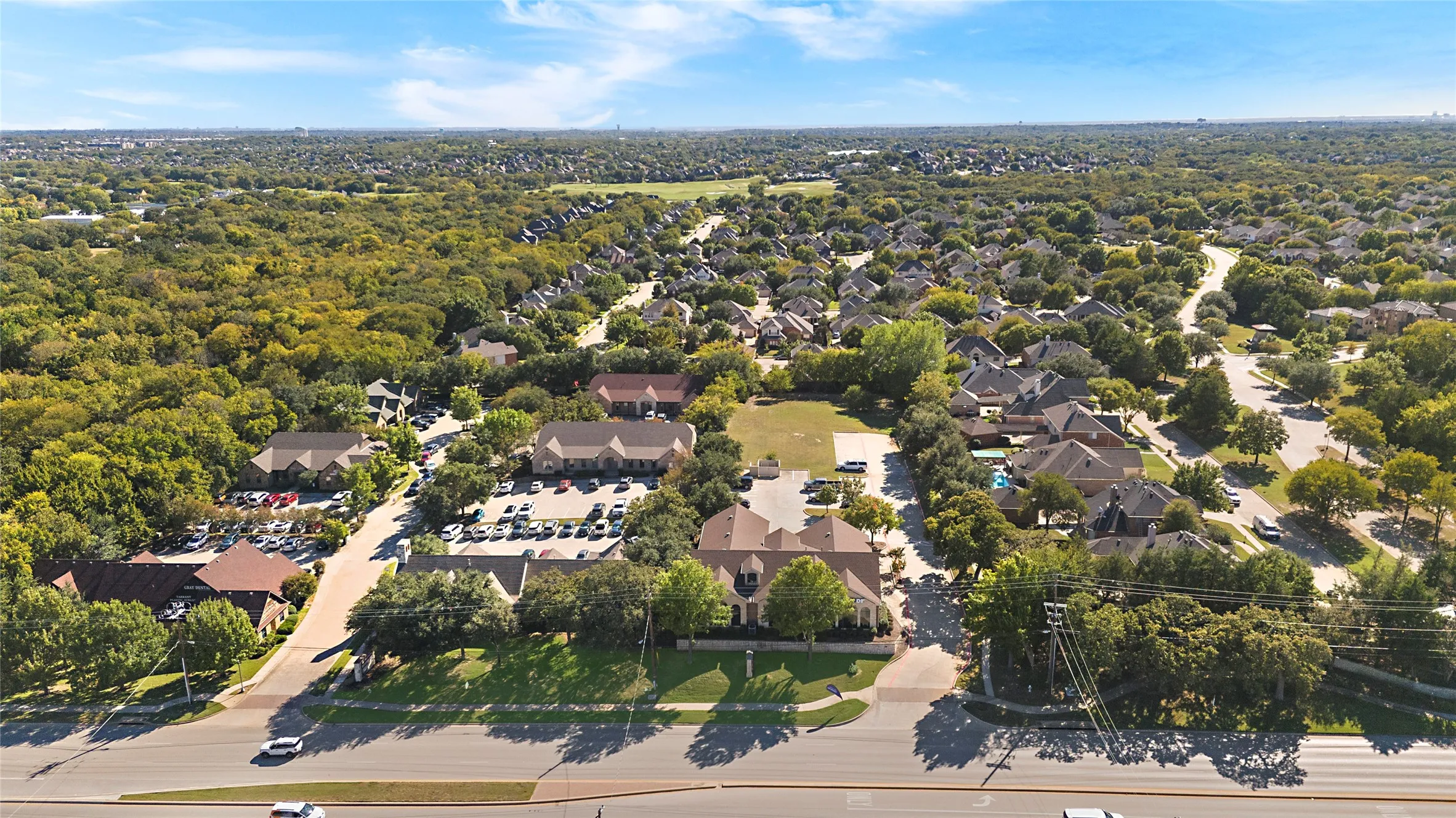 Aerial view of residential area