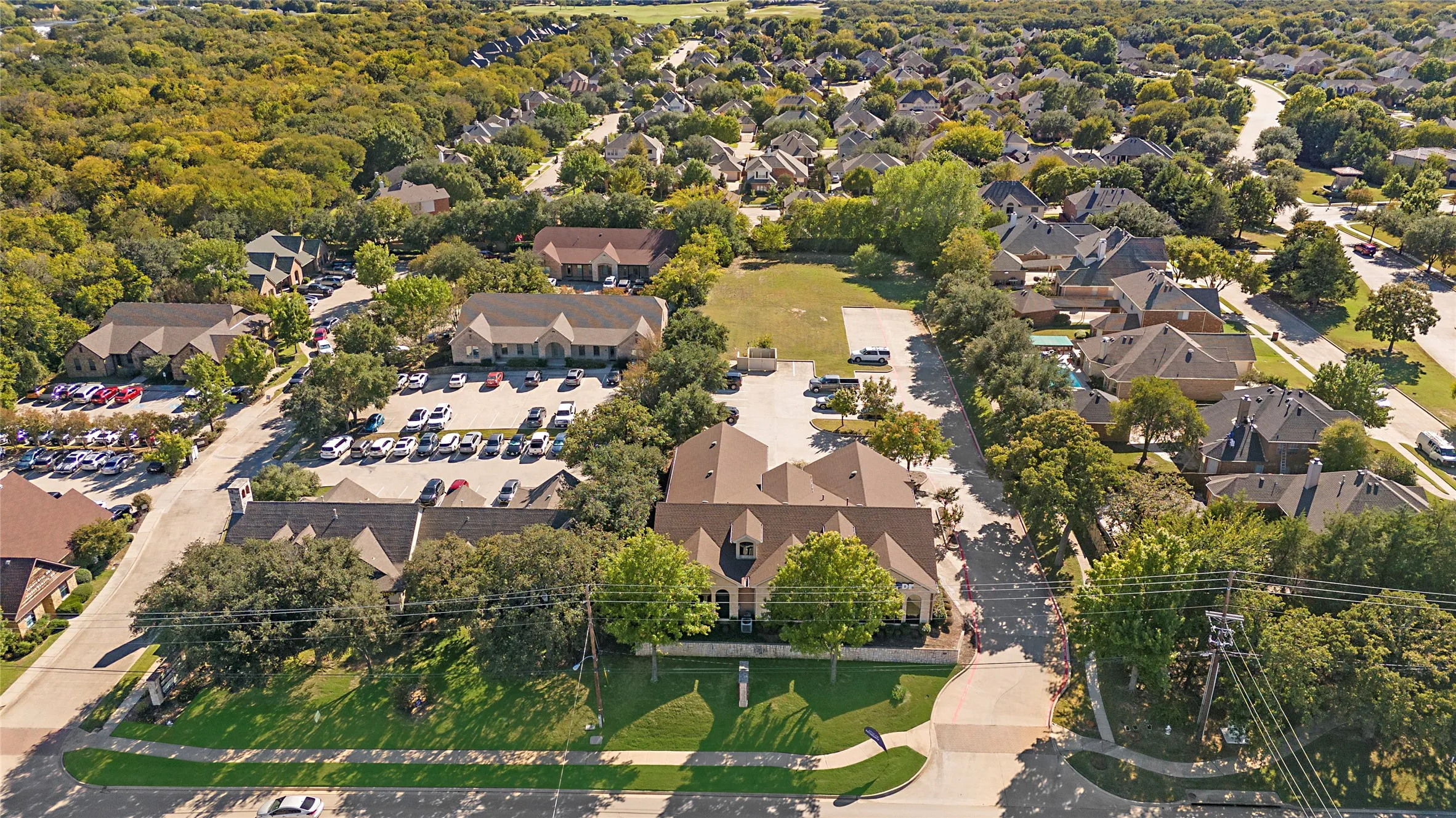 Aerial view of residential area
