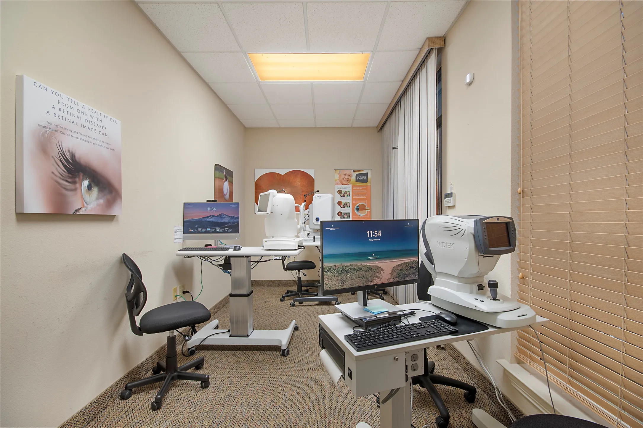 Office with a drop ceiling