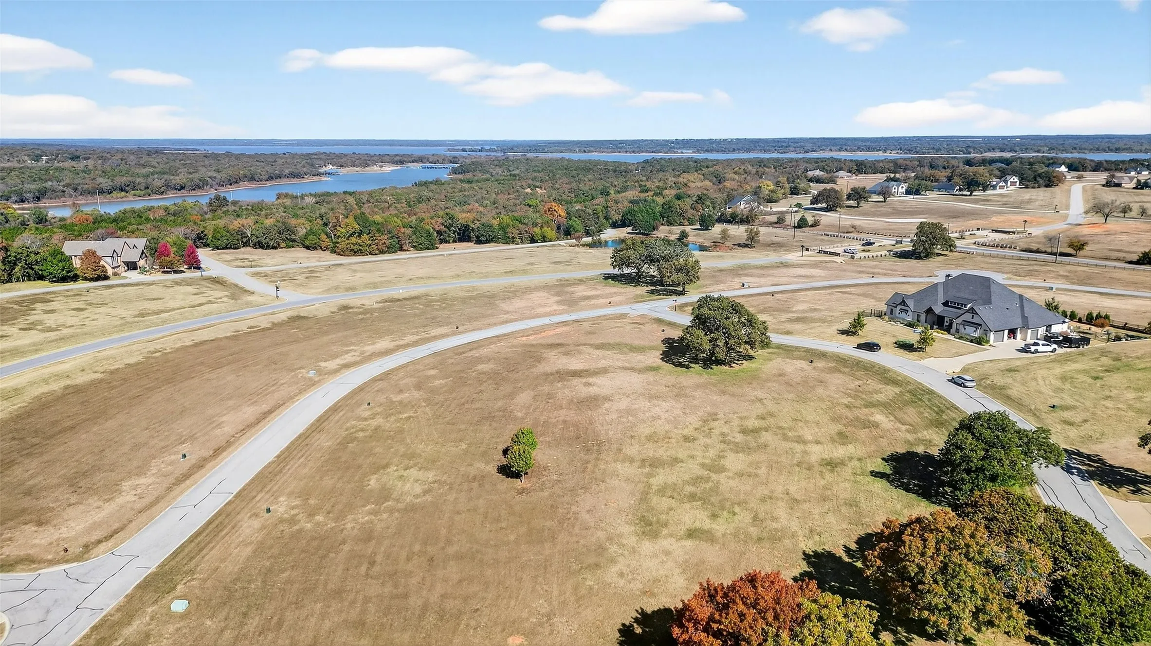 Bird's eye view of a nearby body of water
